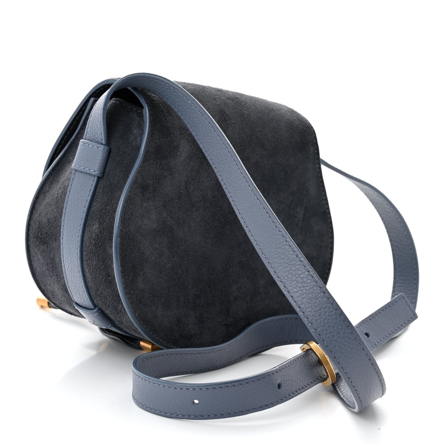 Suede Small Marcie Saddle Bag Graphite Navy