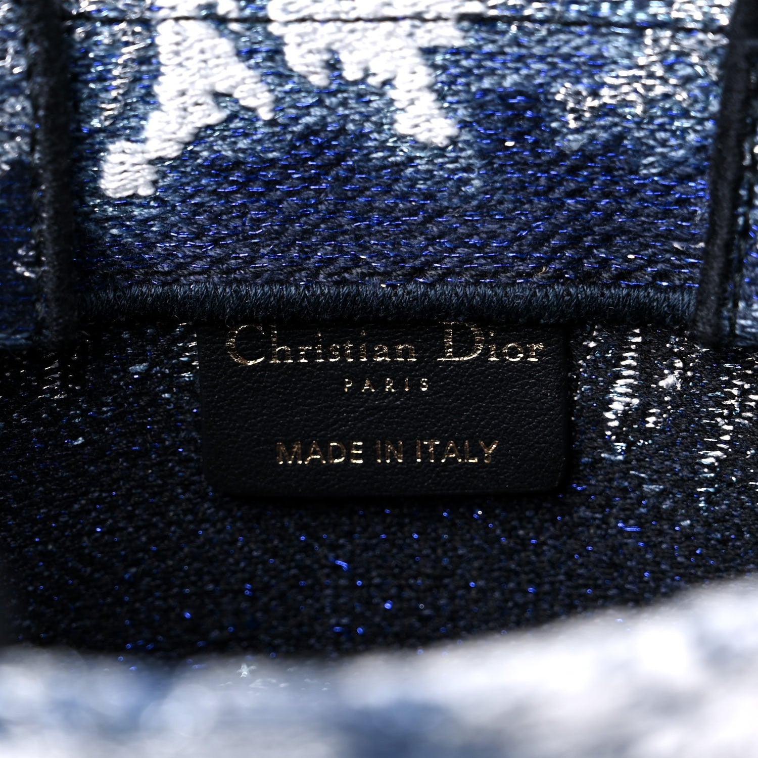 Christian Dior Canvas Embroidered Tie Dye Vertical Book Tote Blue Multicolor 5 of 10