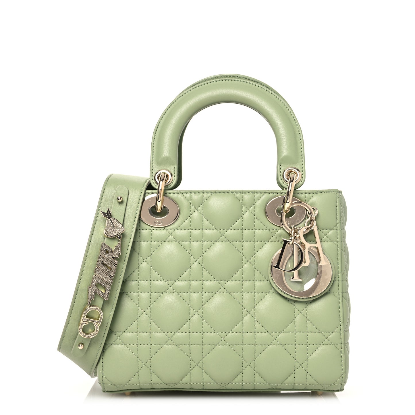 Lambskin Cannage Small My ABCDior Lady Dior Green