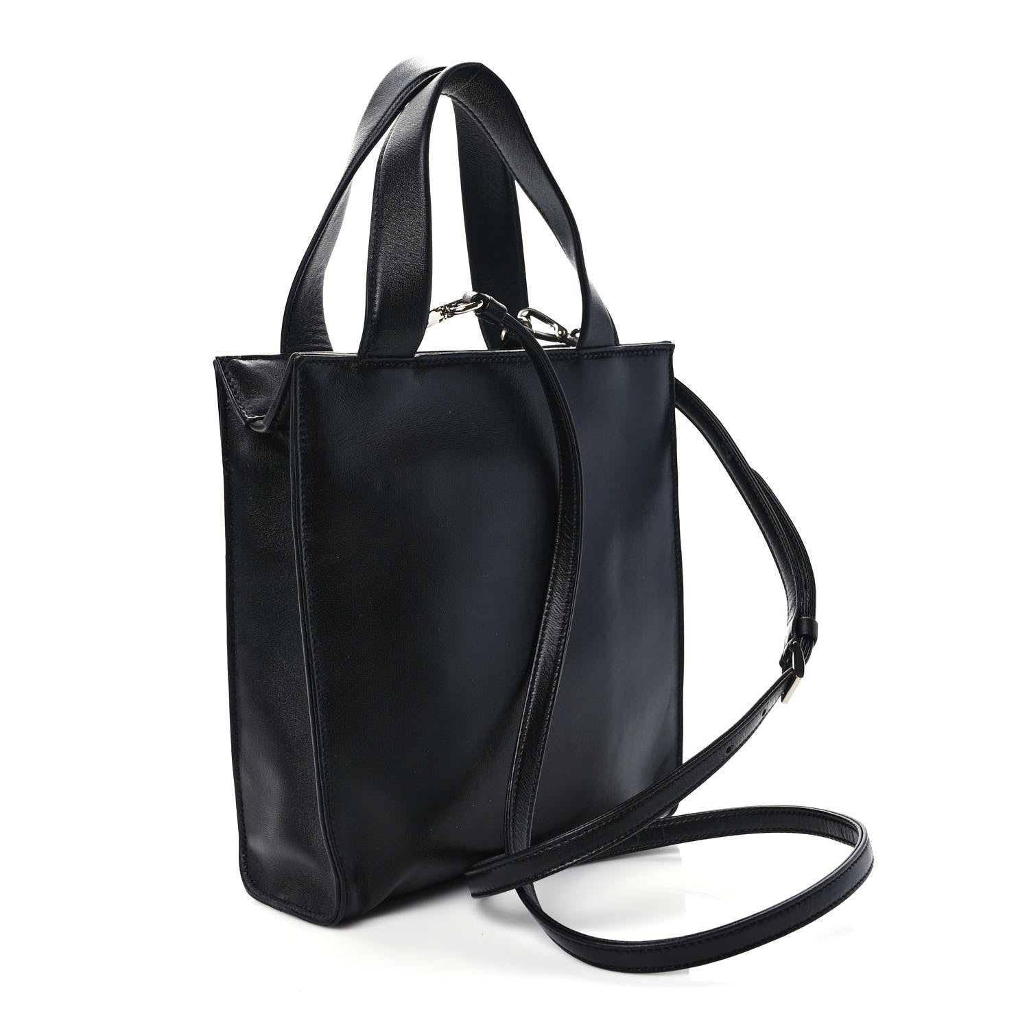 Prada Vitello Daino Mini Pocket Tote Black 3 of 8