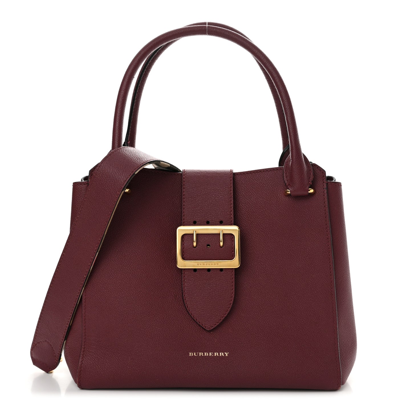 Soft Grain Medium Buckle Tote Dark Plum