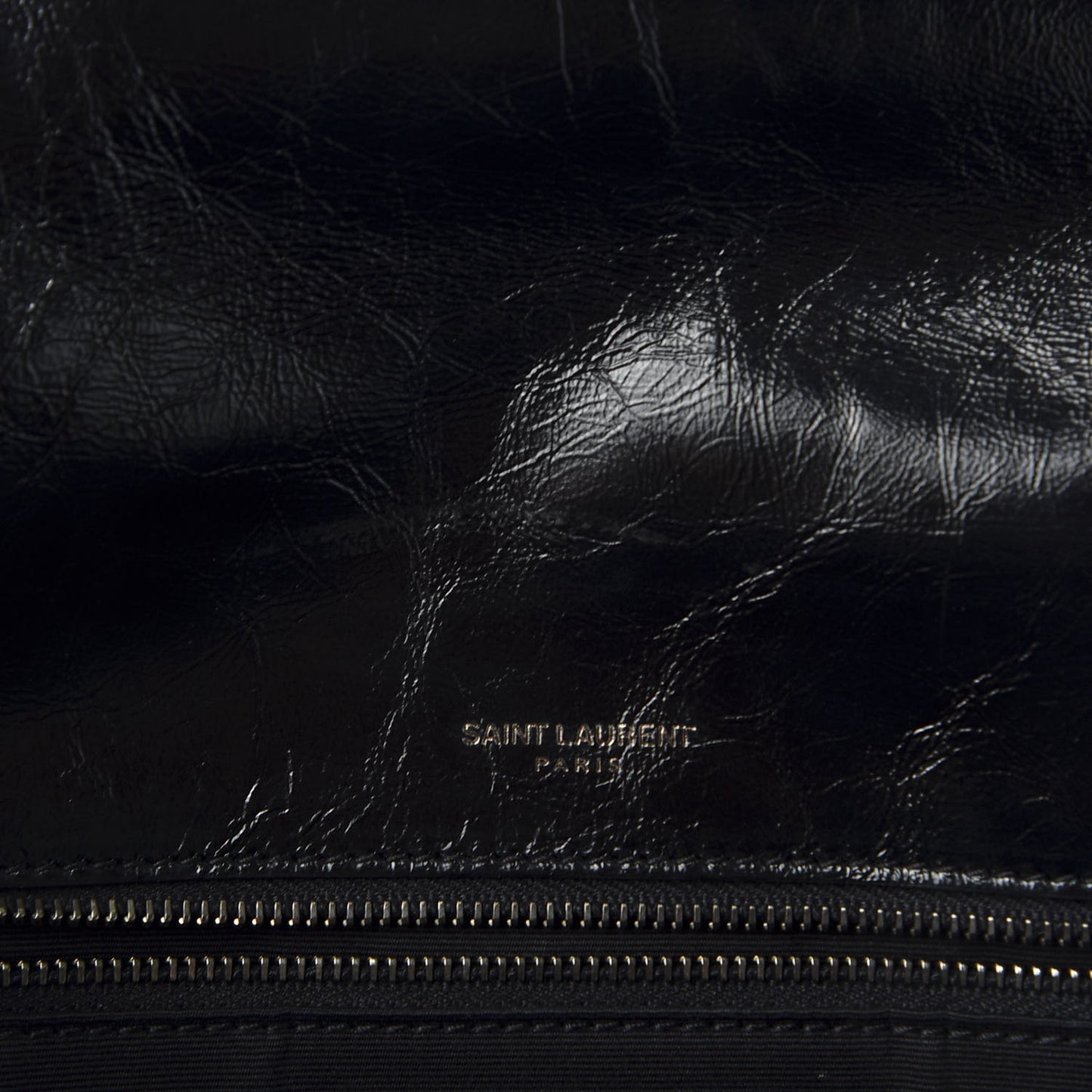 Crinkled Calfskin Matelasse Monogram Large Niki Chain Satchel Black