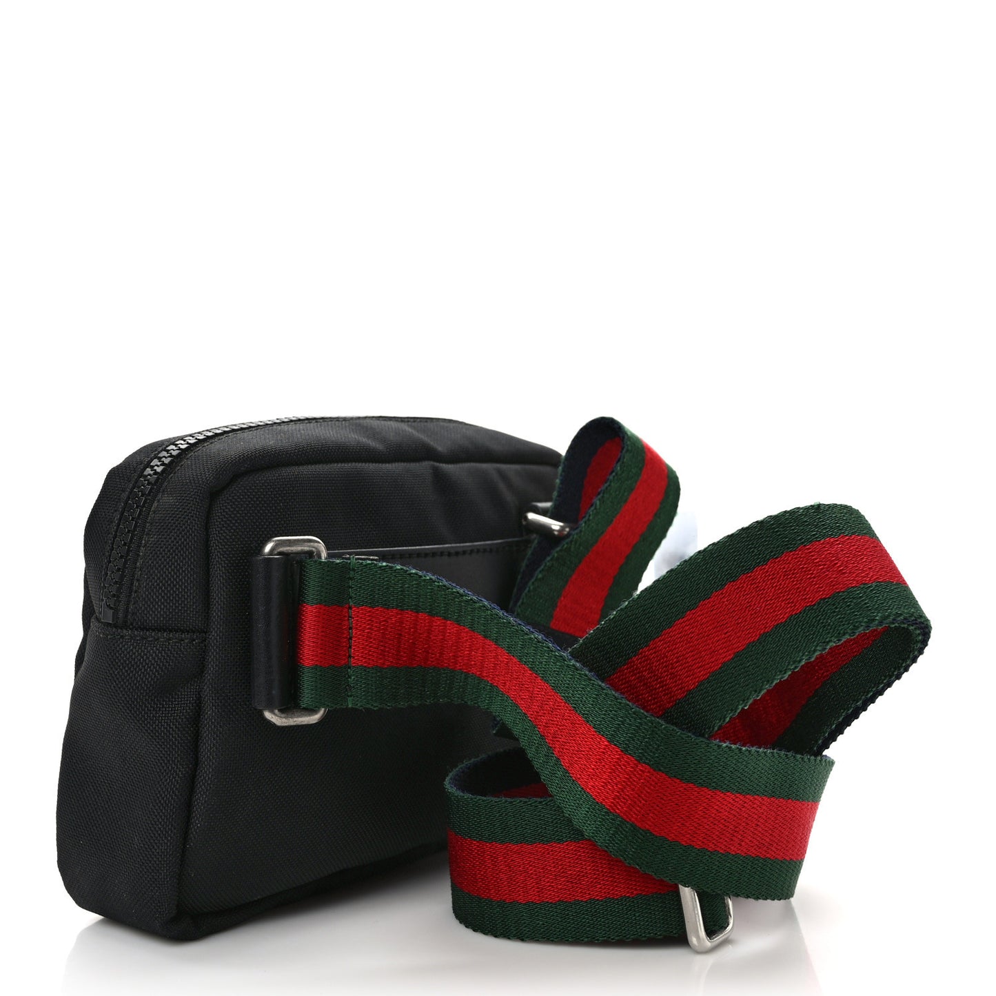 Canvas Web Tiger Embroidered Messenger Bag Black