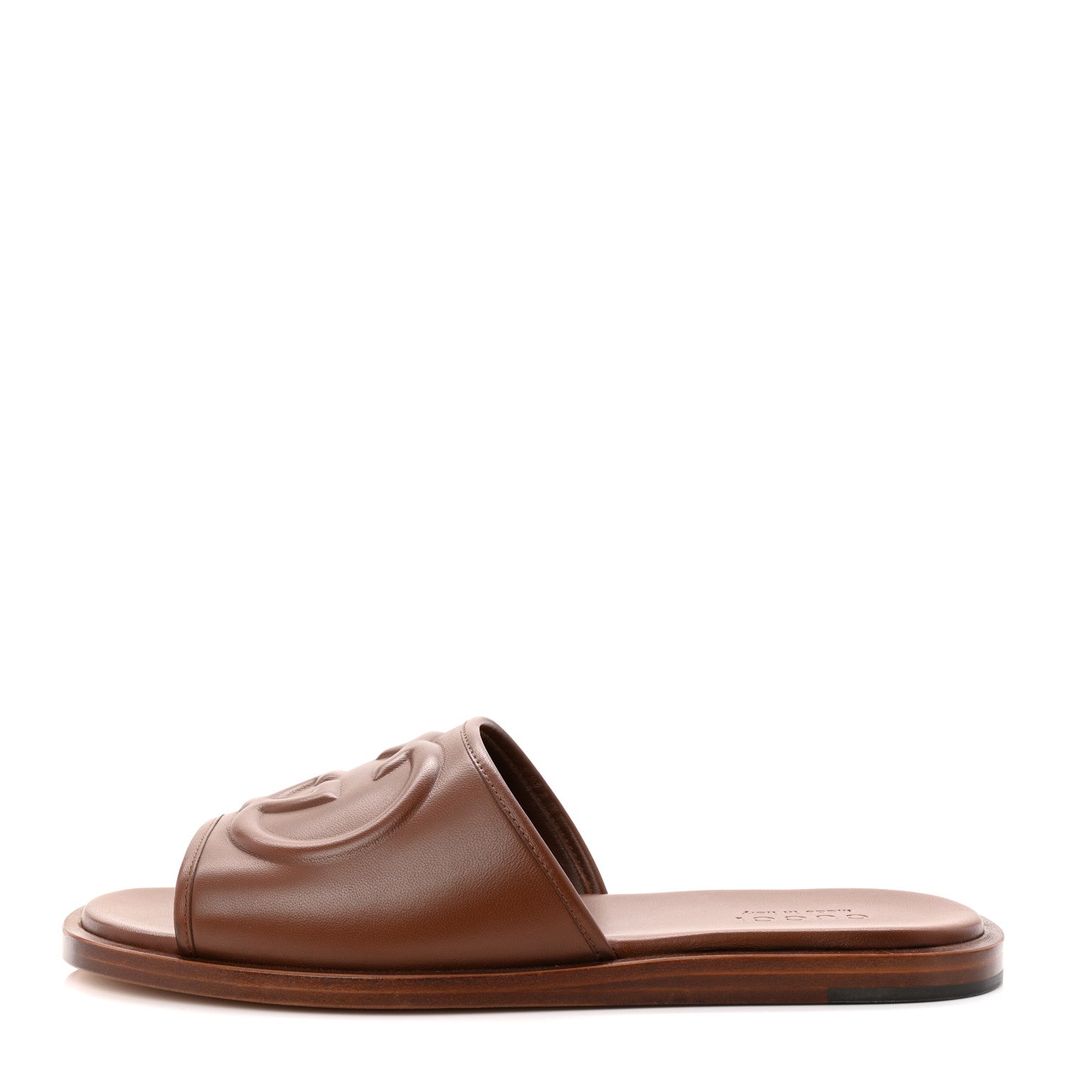 Gucci Nappa Samoa Interlocking G Mens Slide Sandals 9 Olivier