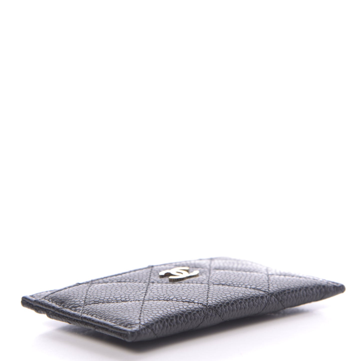 Caviar Quilted Card Holder Black