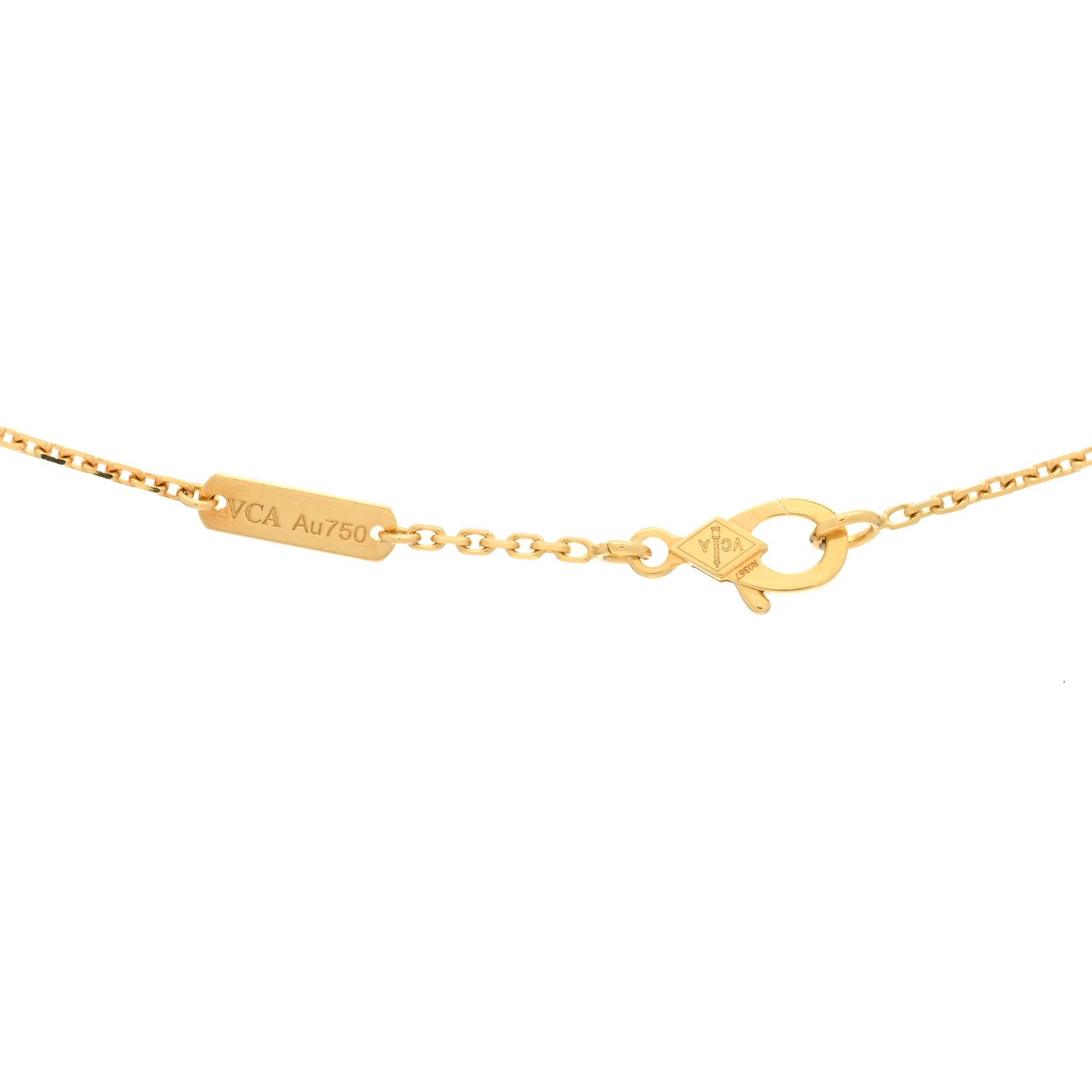 18K Yellow Gold Mother of Pearl Vintage Alhambra Pendant Necklace