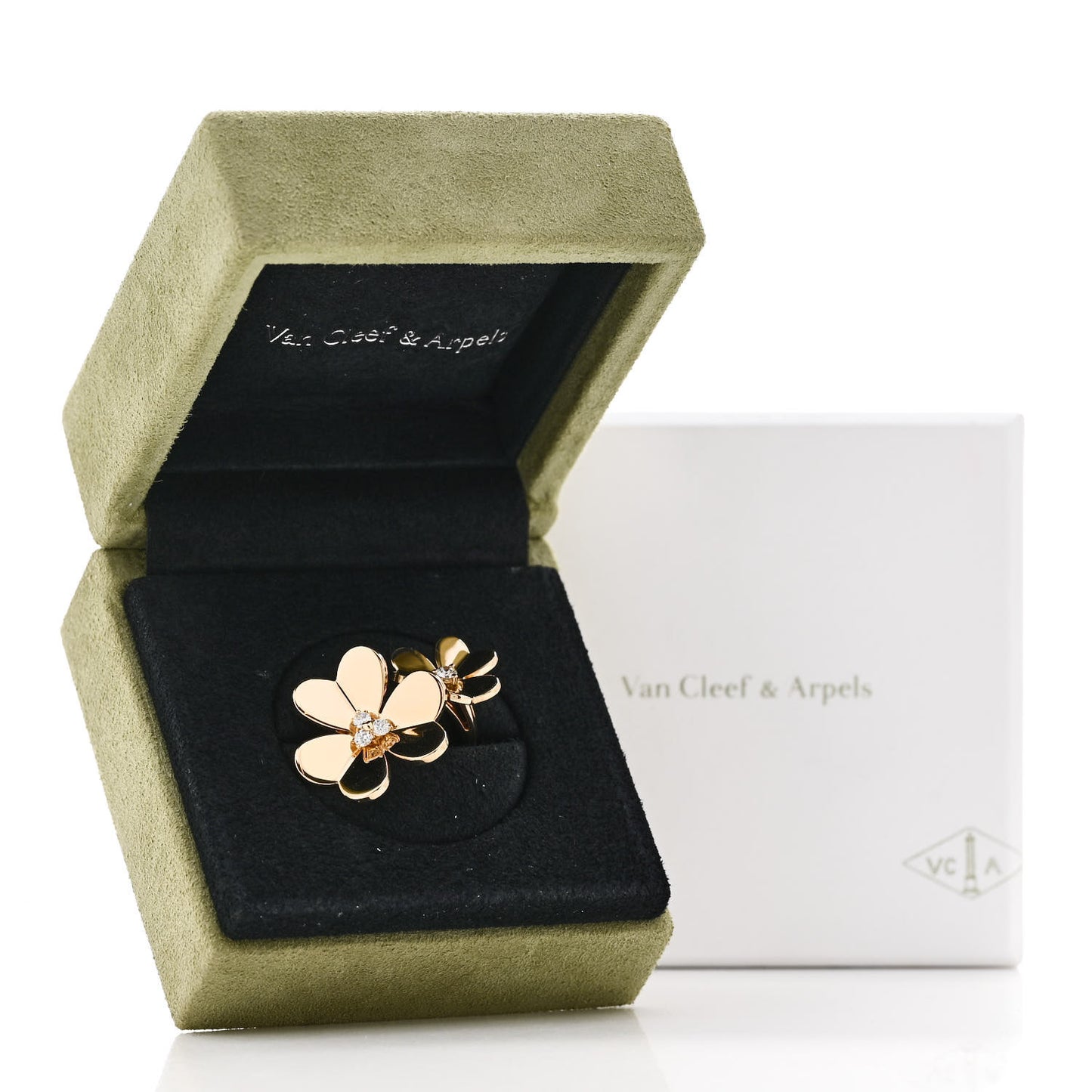 18K Yellow Gold Diamond Frivole Between The Finger Ring 53 6.5