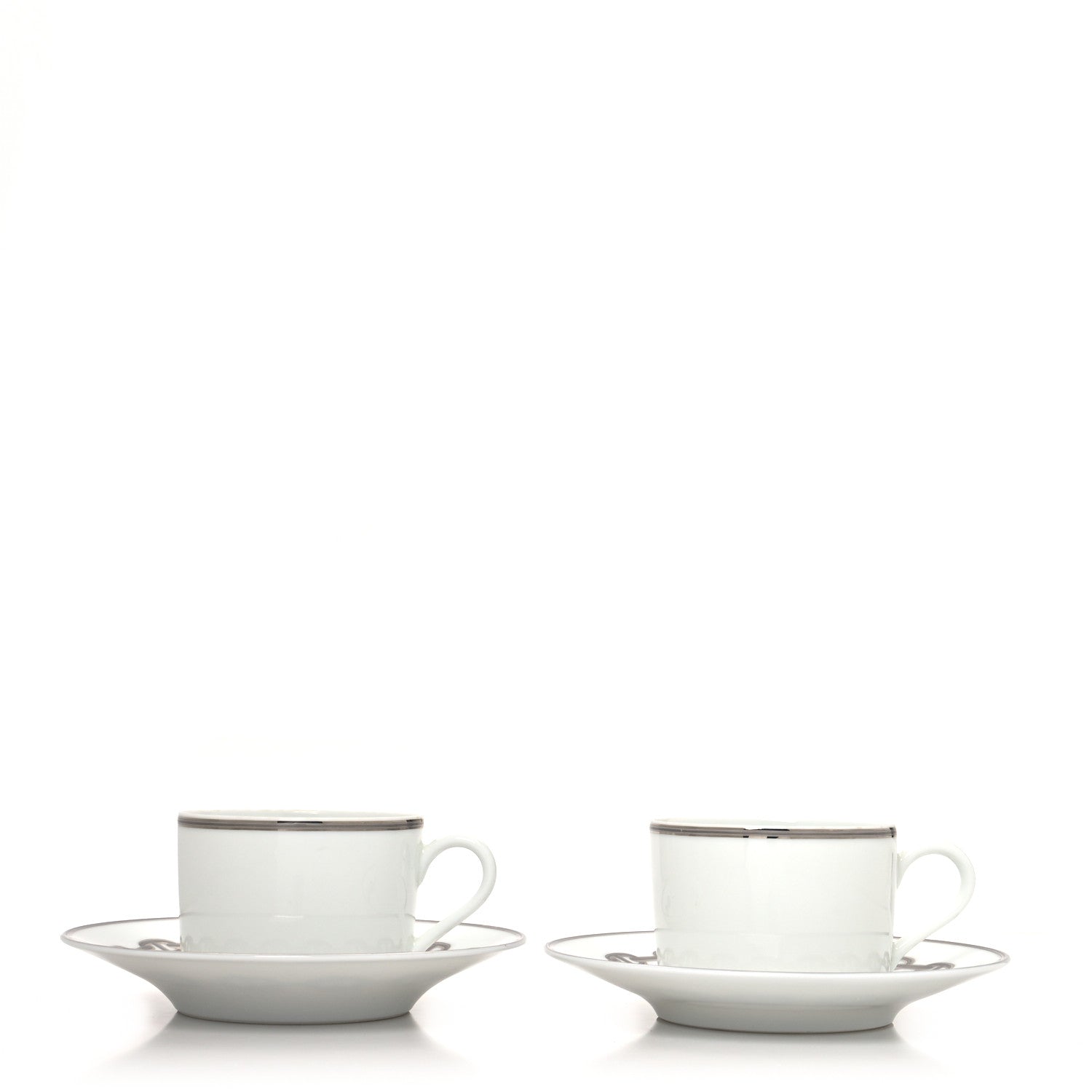 Hermes Porcelain Platinum Chaine d'Ancre Tea Cup and Saucer Set of 2 3 of 14