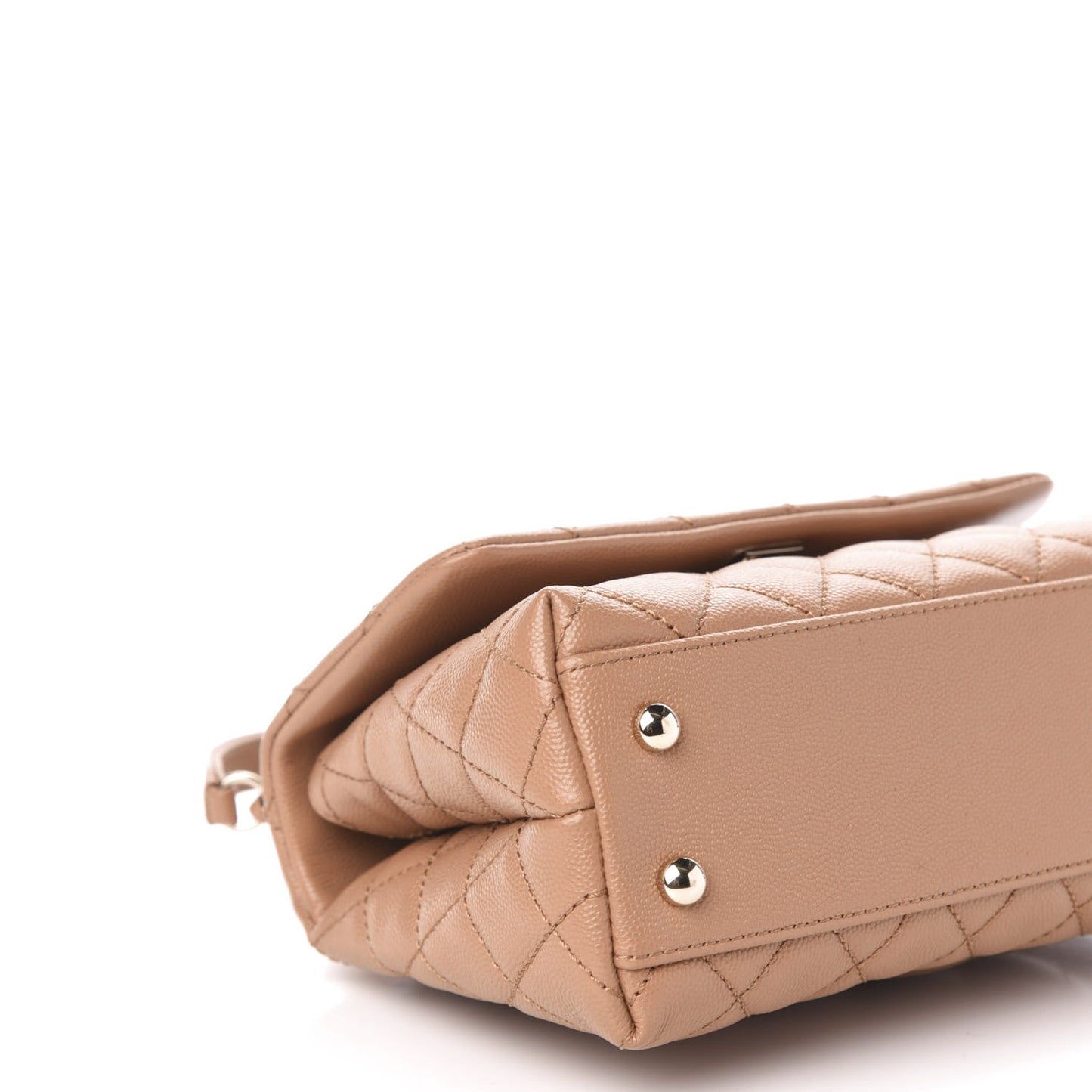 Caviar Quilted Mini Coco Handle Flap Brown
