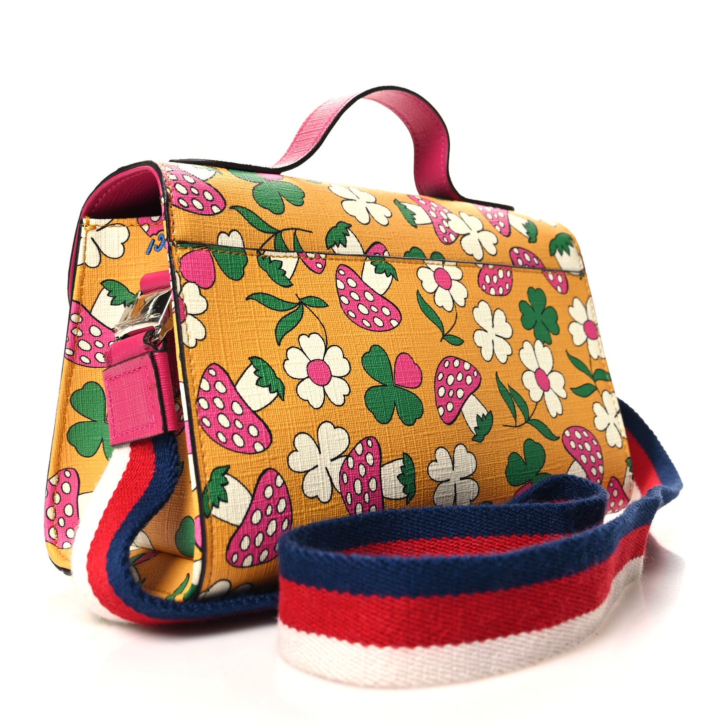 Canvas Childrens Flower Mushroom Print Shoulder Bag