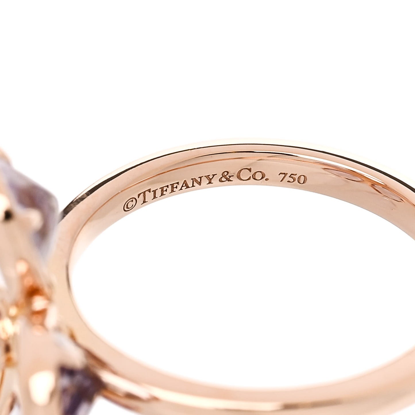 18K Rose Gold Diamond Amethyst Sparklers Flower Ring 46 3.75