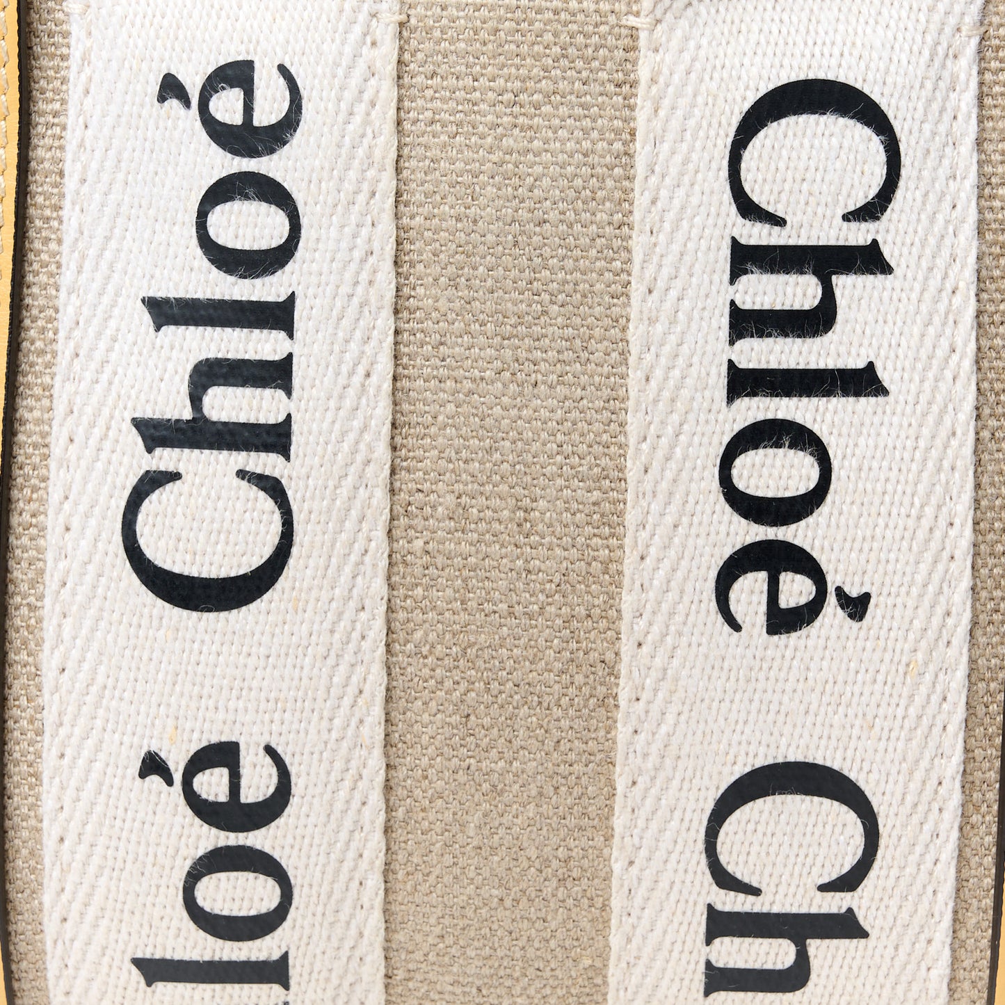Cotton Calfskin Mini Woody Ribbon Tote Honey Gold