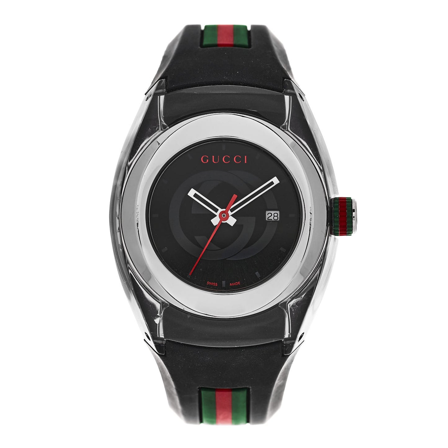 Stainless Steel Rubber 36mm Sync Web Quartz Watch Black