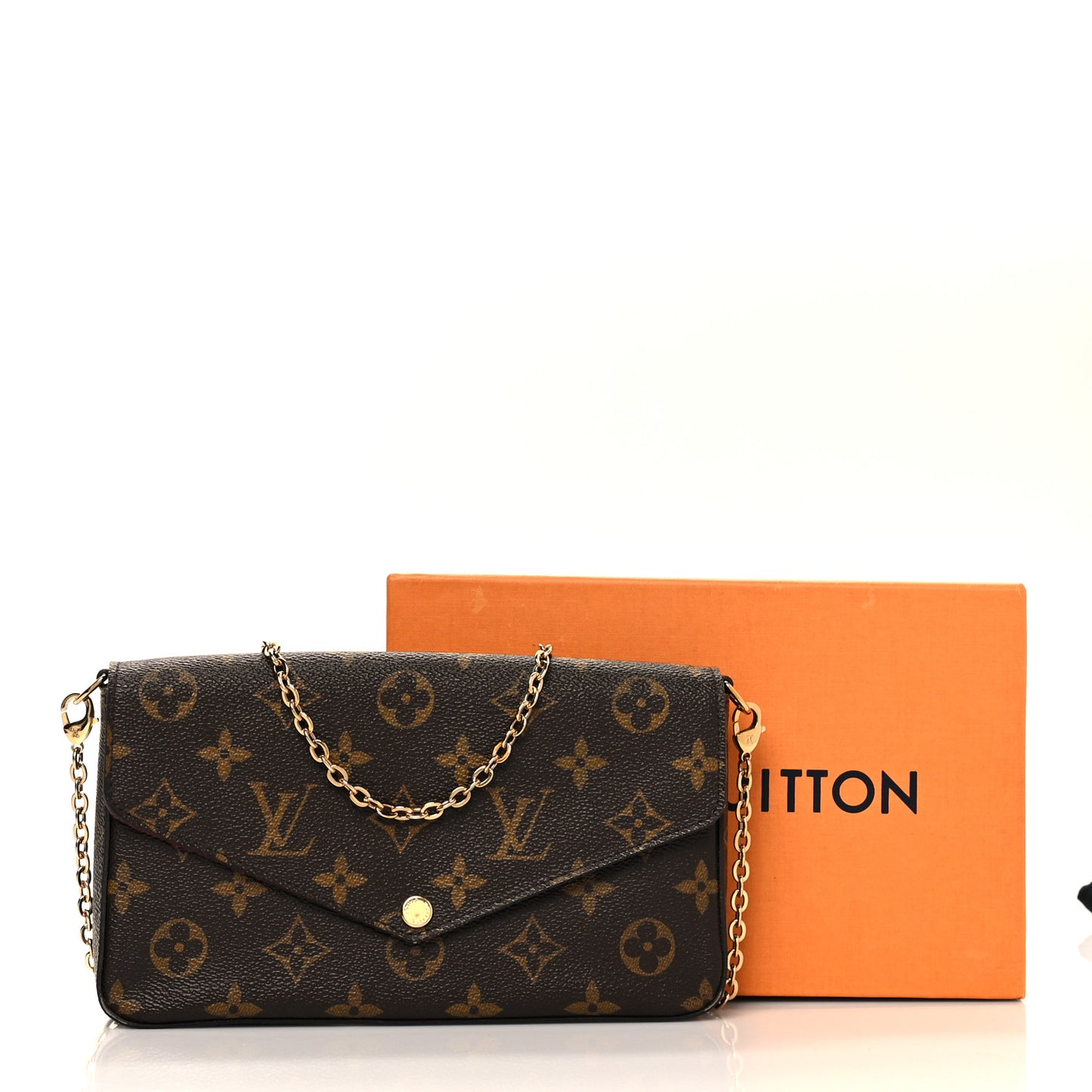 Monogram Pochette Felicie Chain Wallet Fuchsia