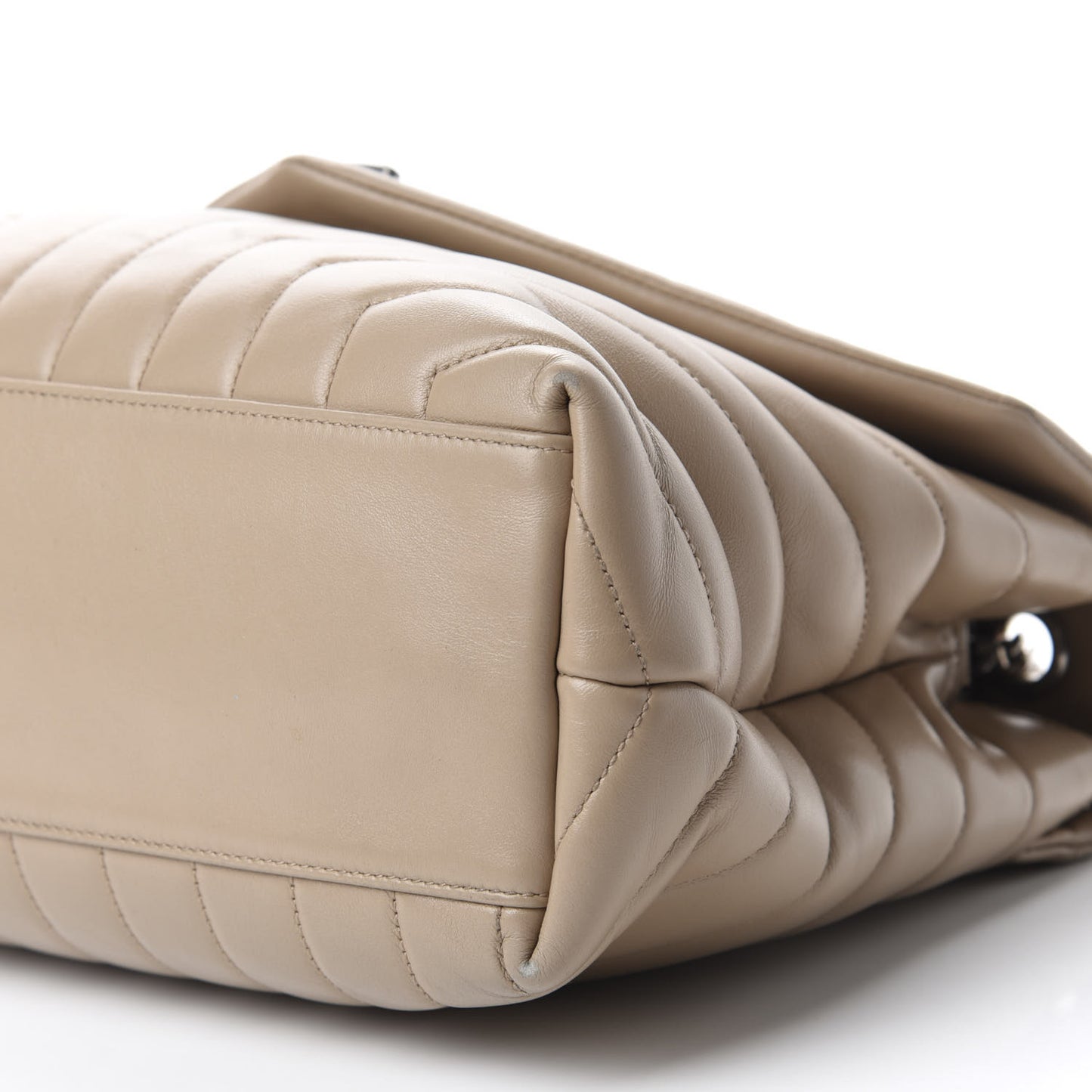 Calfskin Y Quilted Monogram Medium Loulou Chain Satchel Dark Beige