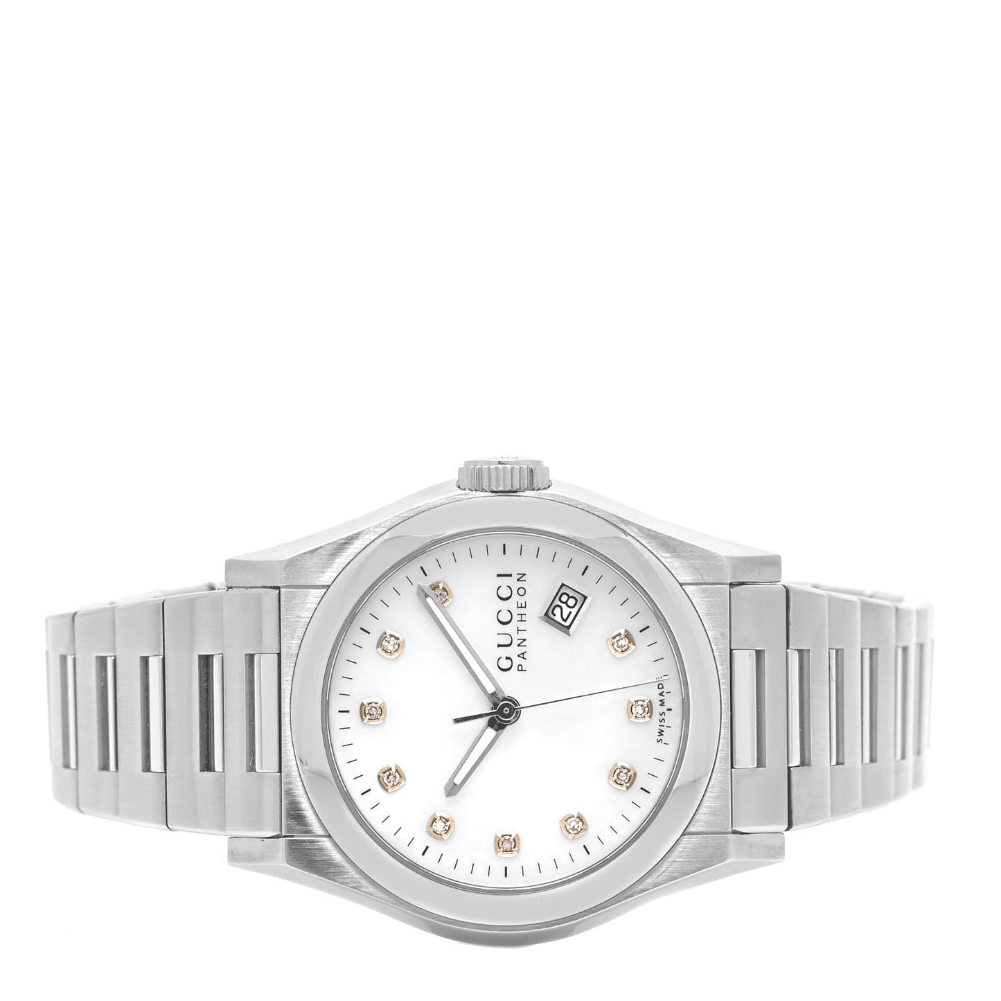 Stainless Steel Diamond Mother of Pearl 36mm Pantheon Quartz Watch