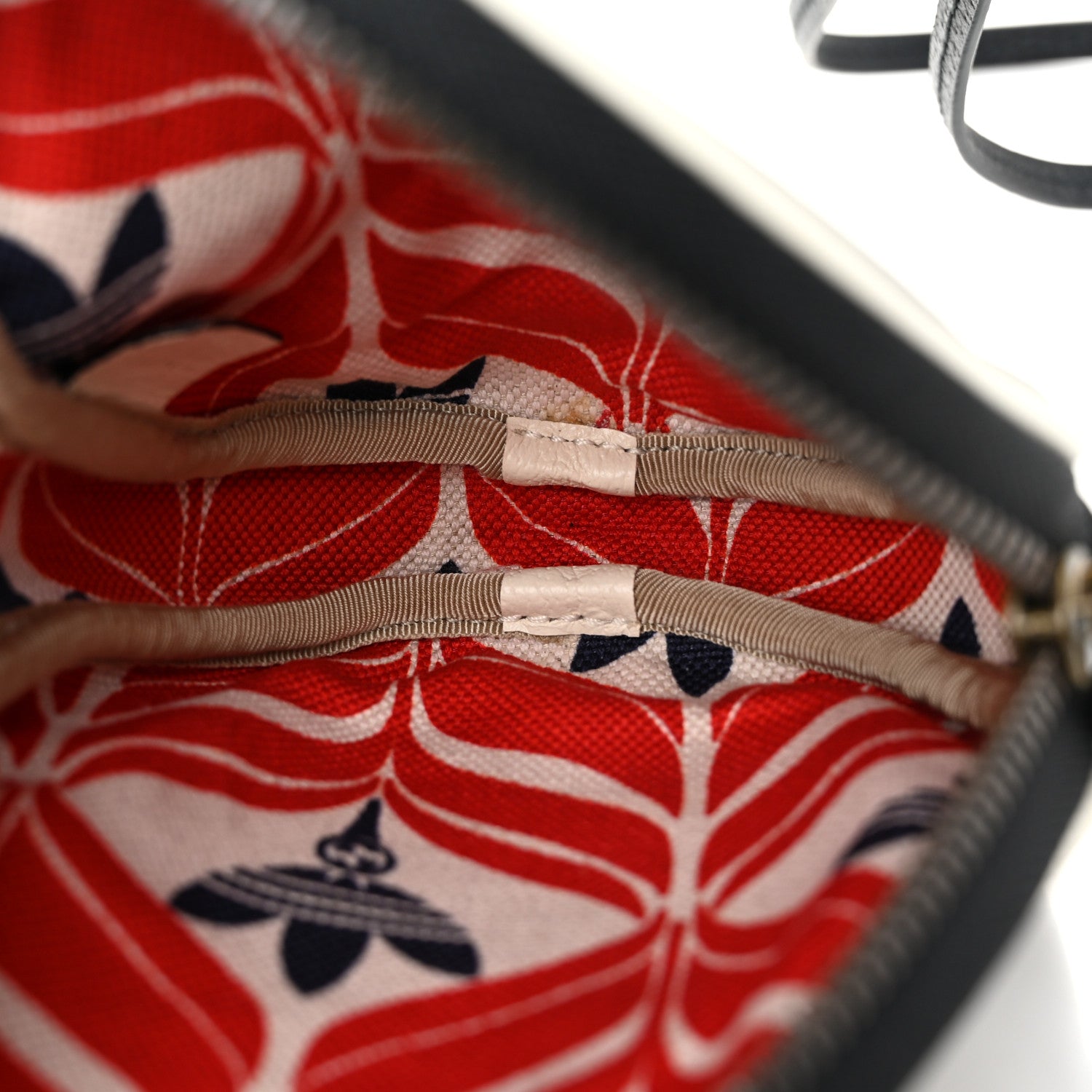 Gucci X ADIDAS Textured Dollar Calfskin Web Trefoil Mini Pouch Set Shoulder Bag Black Off White 6 of 14