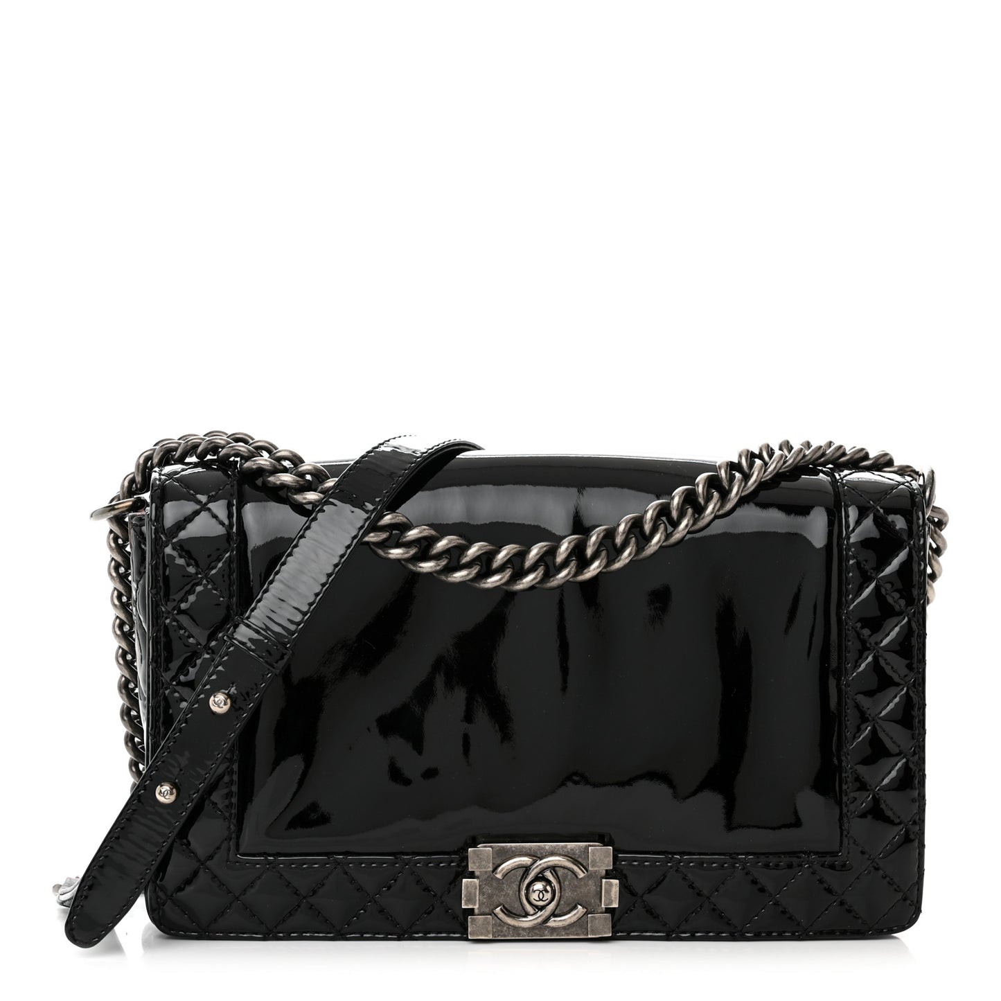 Patent New Medium Boy Reverso Flap Black
