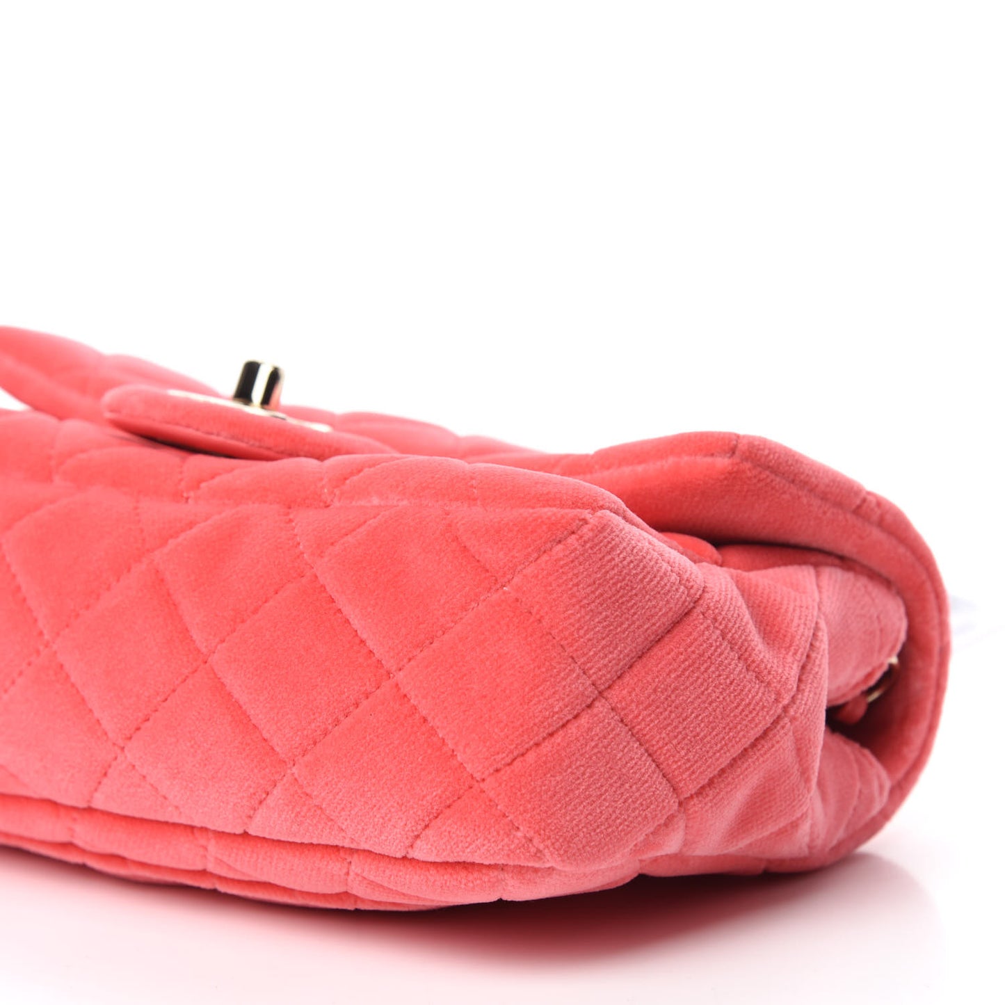 Velvet Quilted Mini Rectangular Pearl Crush Flap Coral