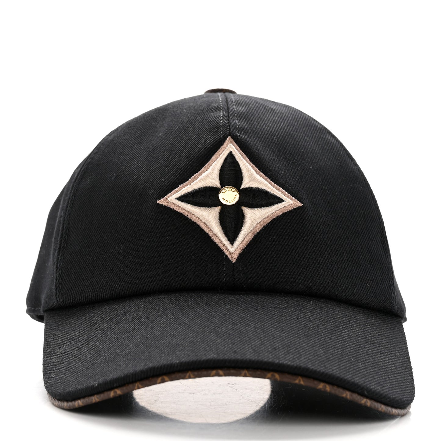 Monogram Cotton Jacquard Embroidered LV Day Cap M Black