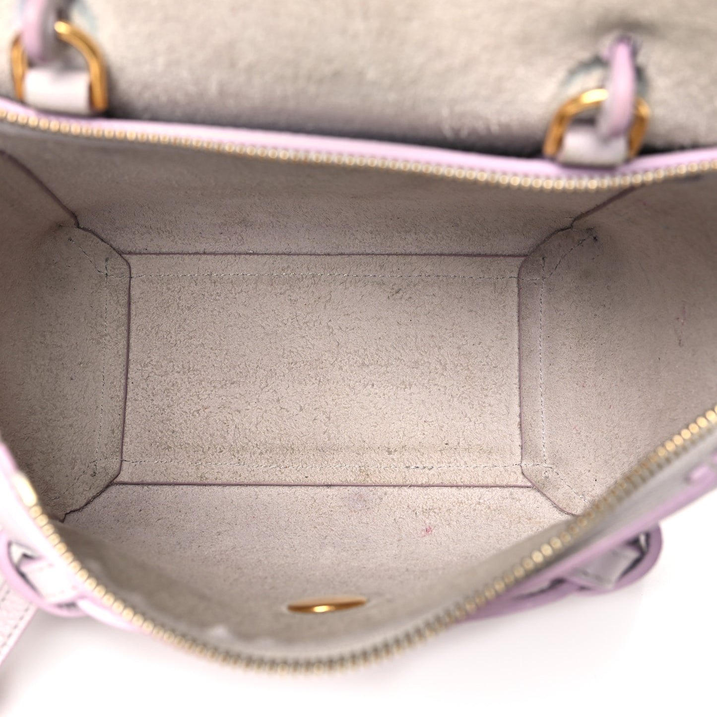 Grained Calfskin Nano Belt Bag Lavender Grey