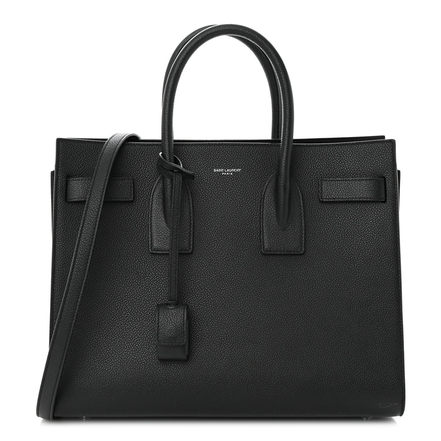 Grained Calfskin Small Sac De Jour Black