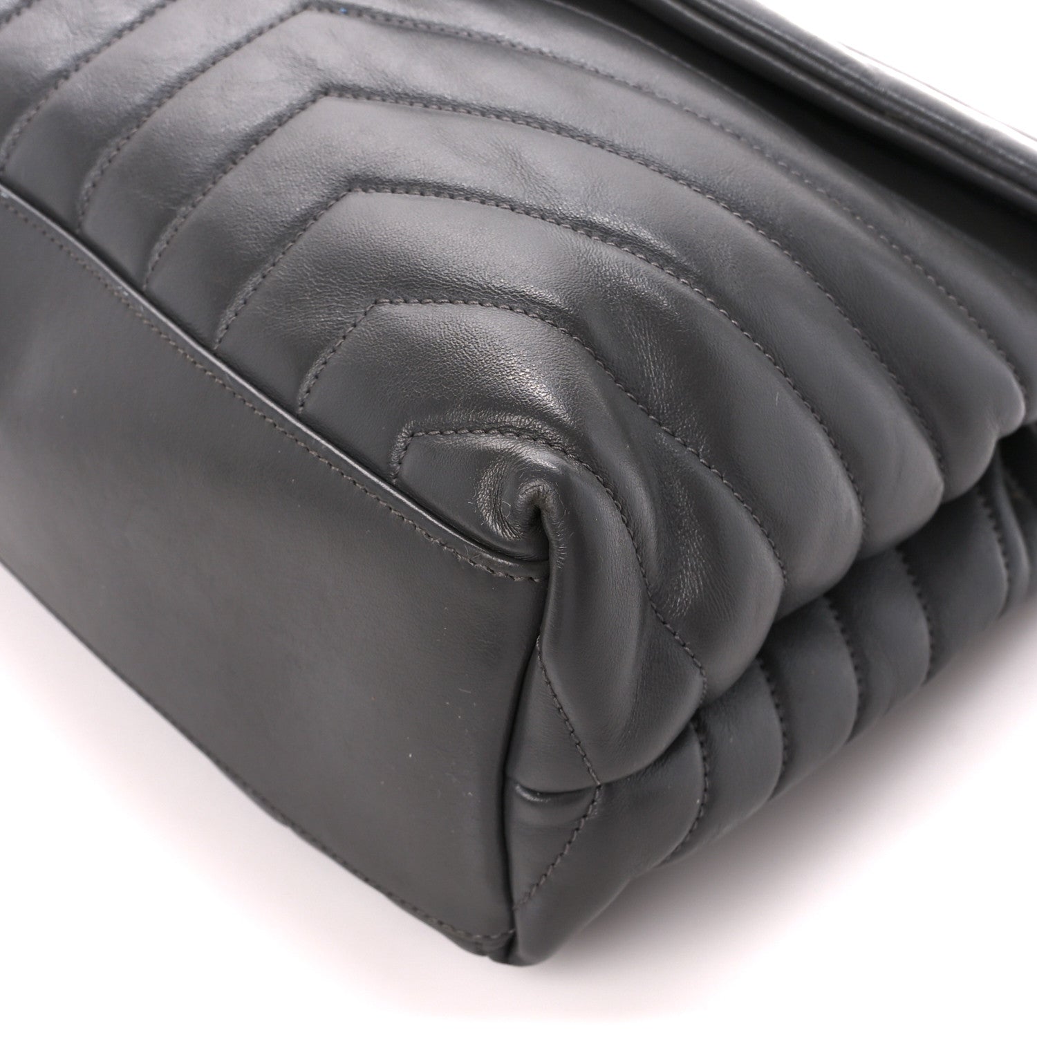 Saint Laurent Calfskin Y Quilted Monogram Medium Loulou Chain Satchel Earth 10 of 12