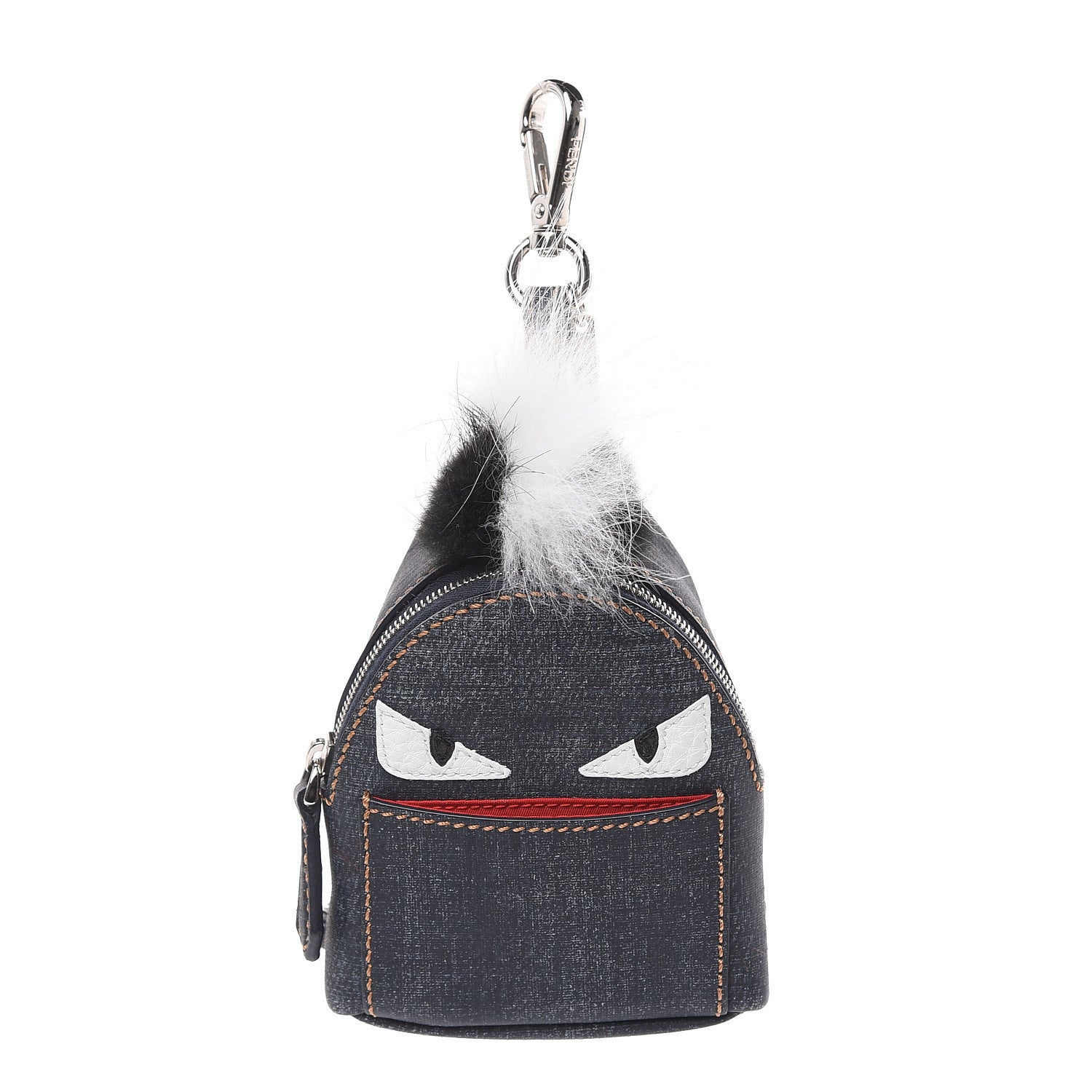 fendi mini backpack charm Fendi Fur Denim Monster Eyes Mini Backpack Charm Blue 476718 – FASHIONPHILE