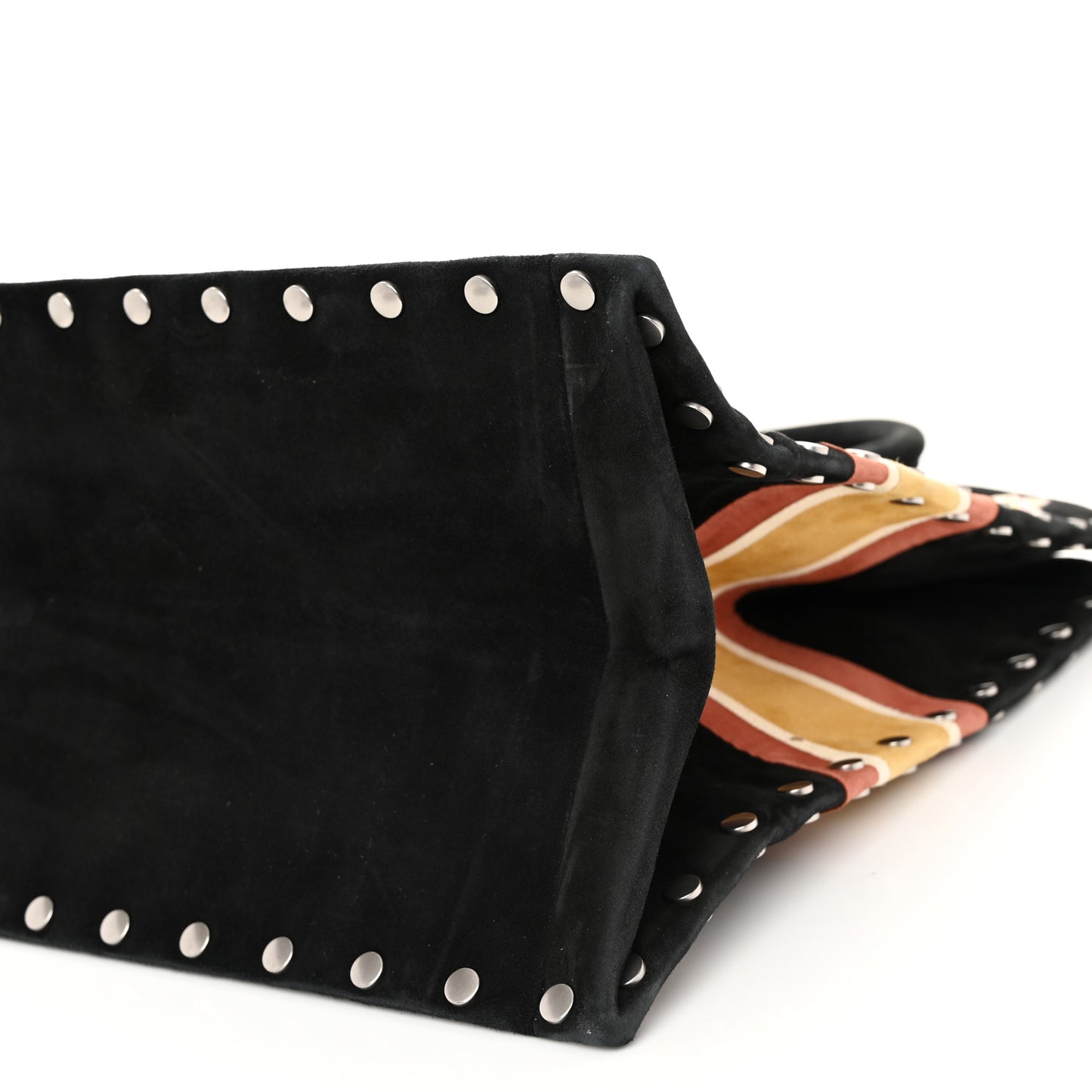 Suede Floral Hand Painted Large Book Tote Black