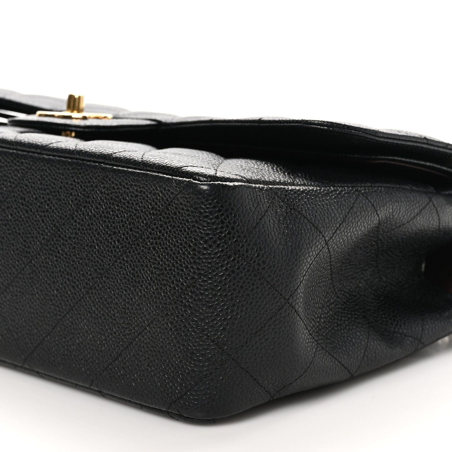 Caviar Quilted Jumbo Double Flap Black
