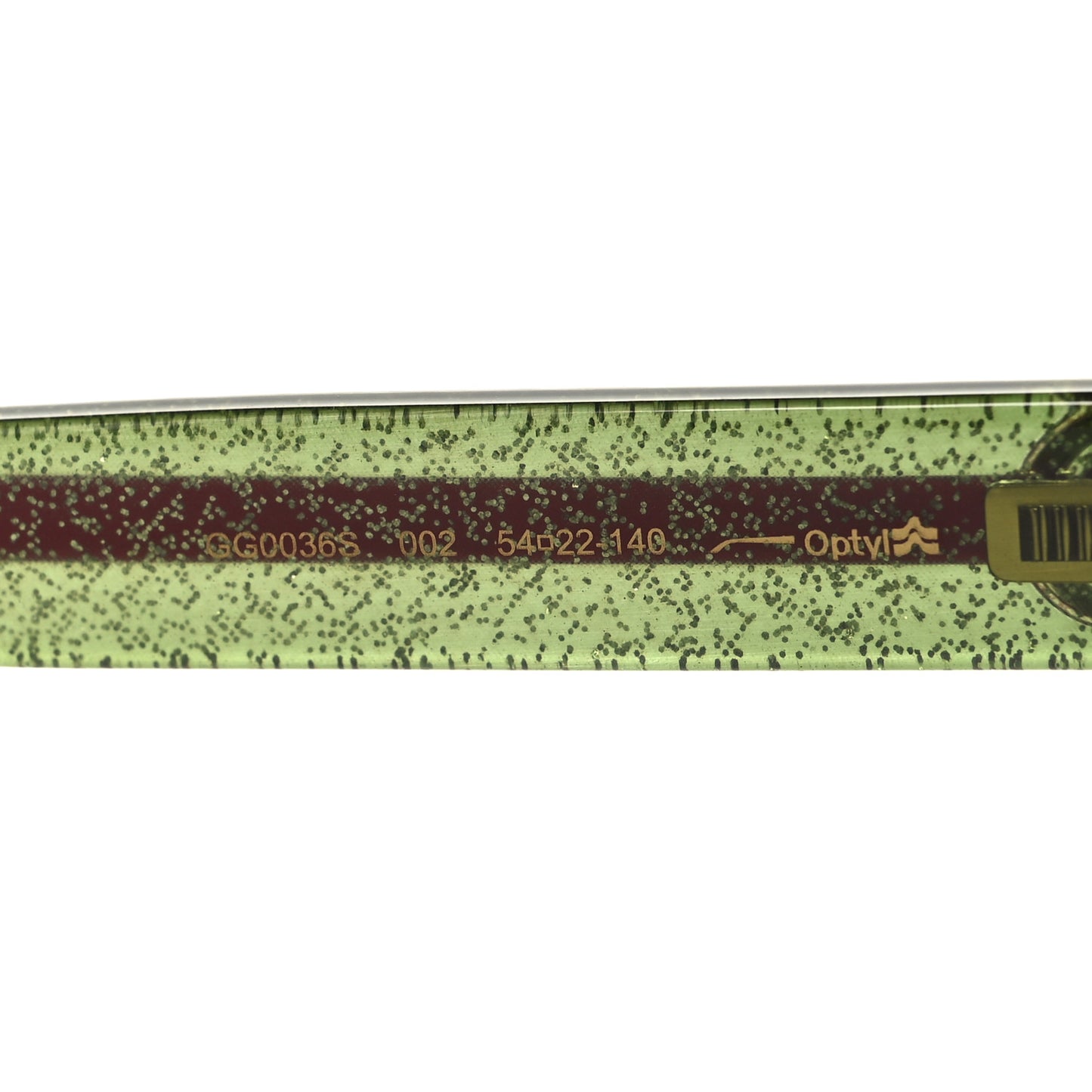 Acetate Square Frame Web Glitter Sunglasses GG0036S Black Green