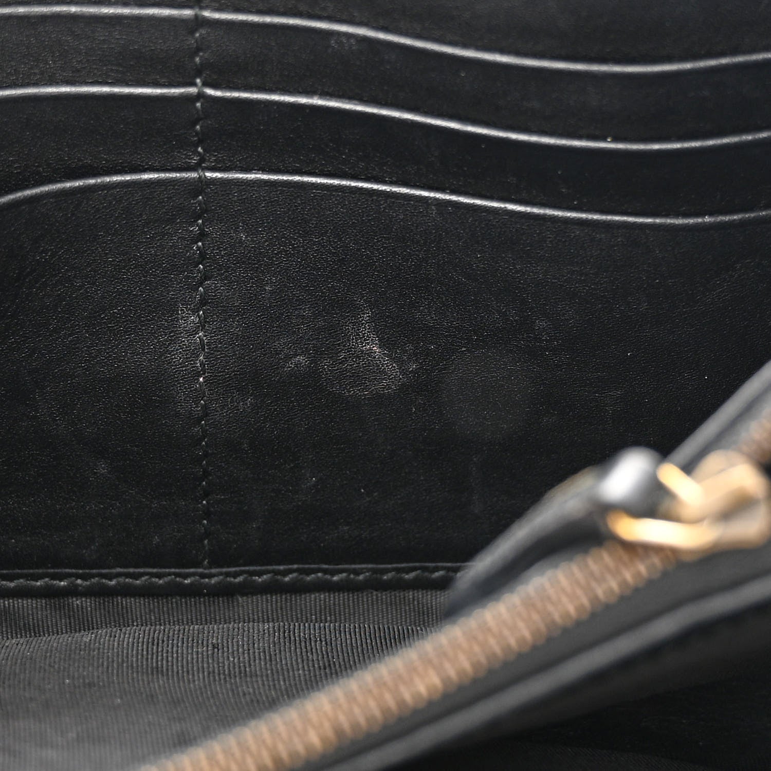 Gucci Calfskin Matelasse GG Marmont Chain Wallet Black 13 of 14