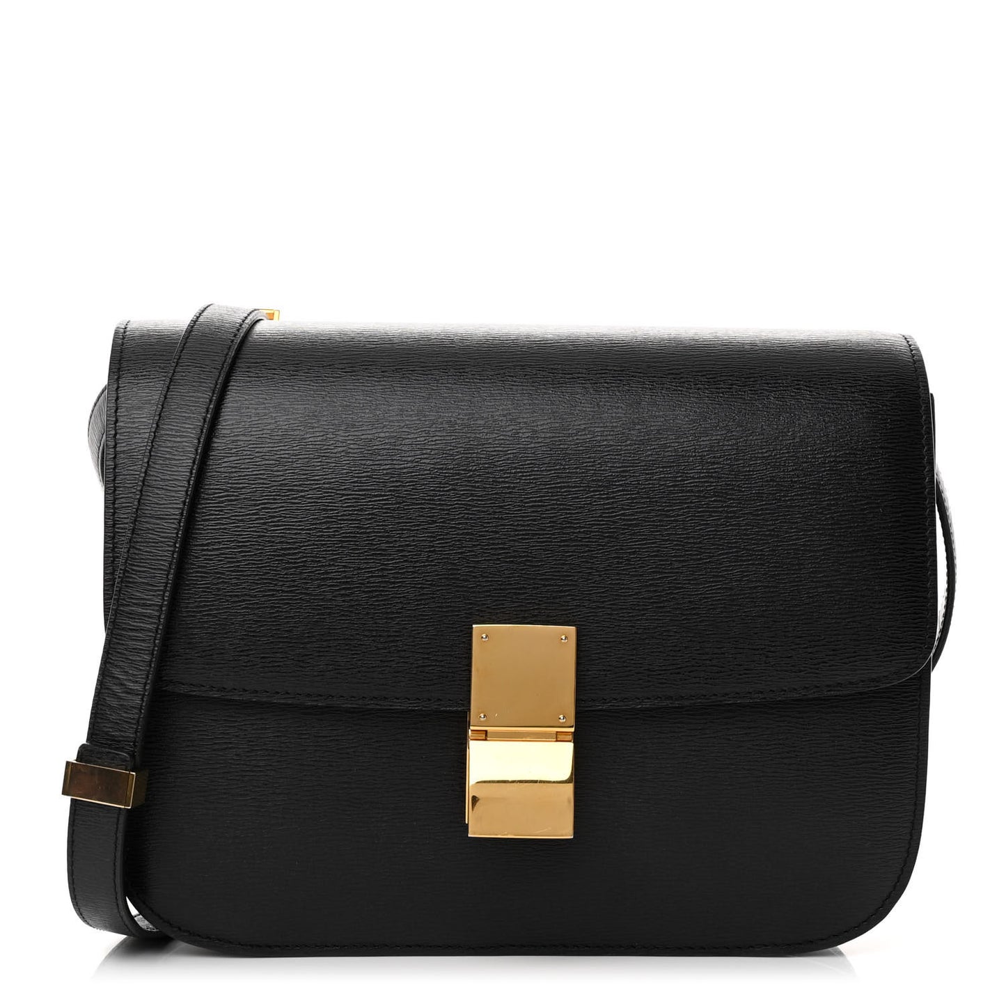 Liege Calfskin Medium Classic Box Flap Bag Black