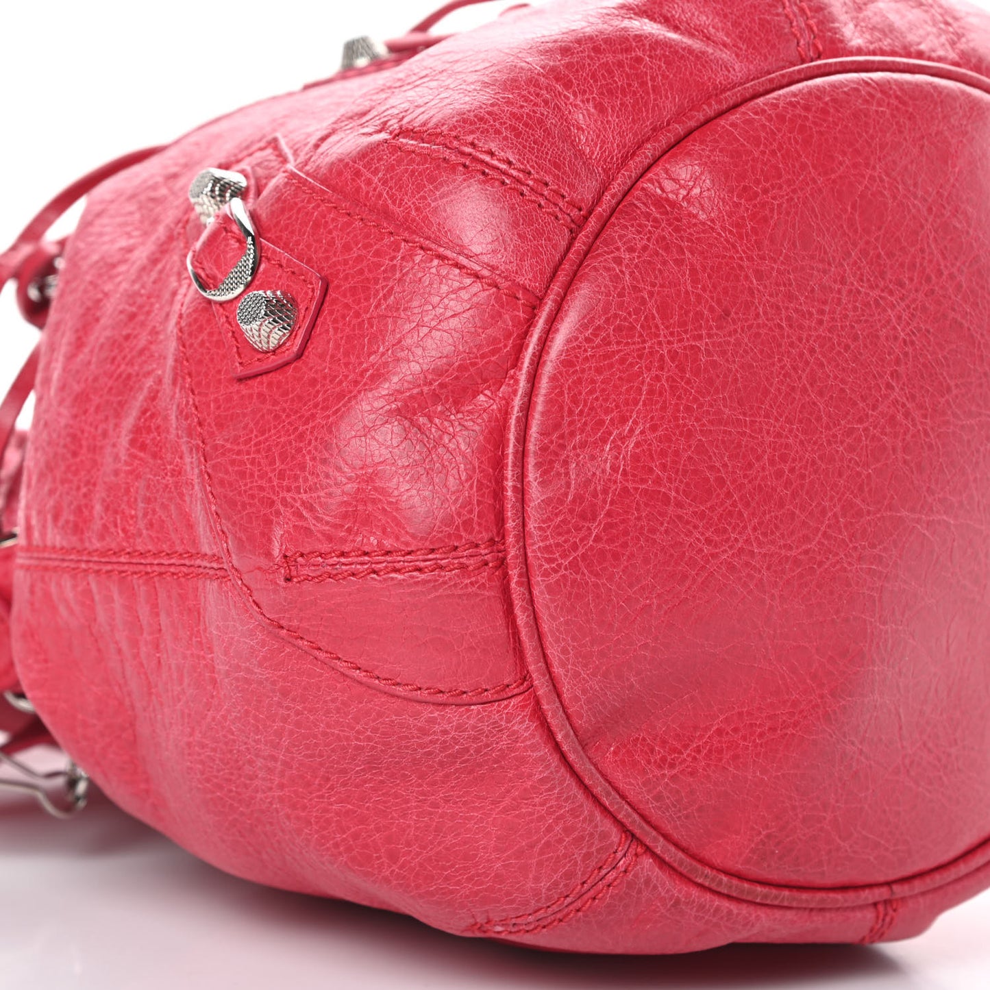 Agneau Giant 12 Silver Hardware Mini Pompon Rose Thulian