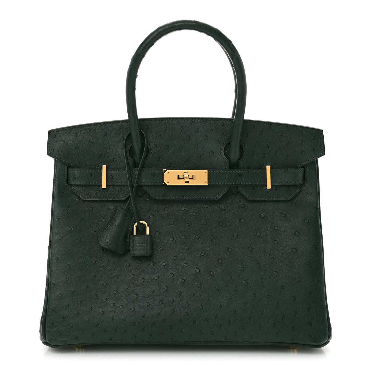 Ostrich Birkin 30 Vert Titien