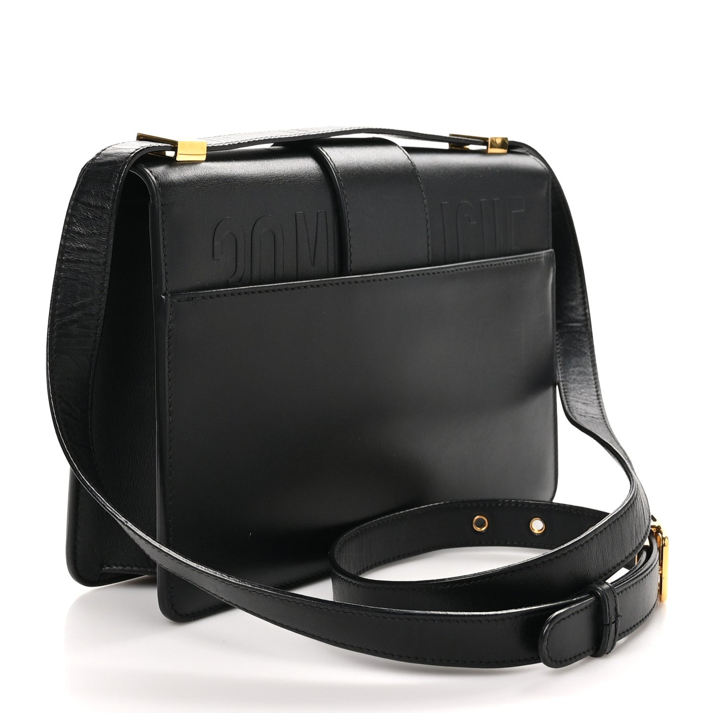 Box Calfskin 30 Montaigne Flap Bag Black