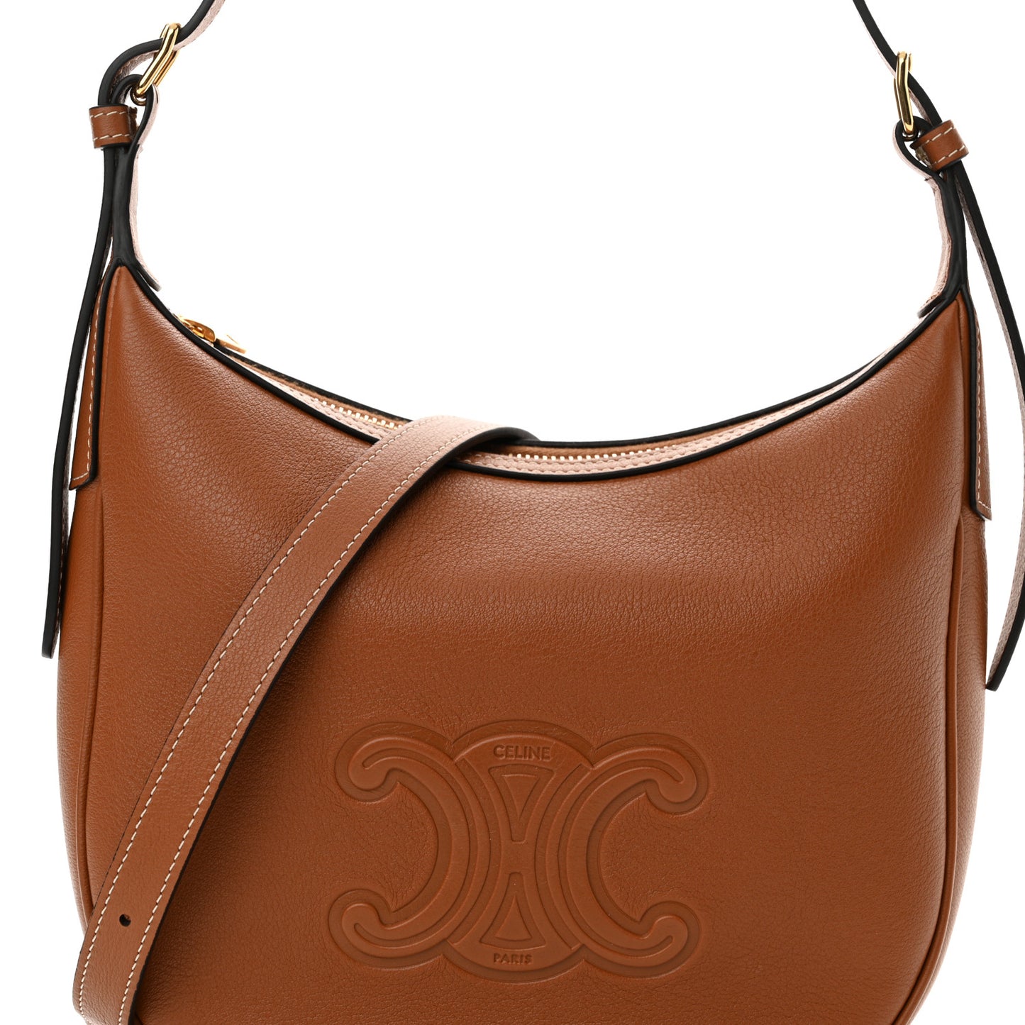 Supple Calfskin Small Triomphe Heloise Shoulder Bag Tan