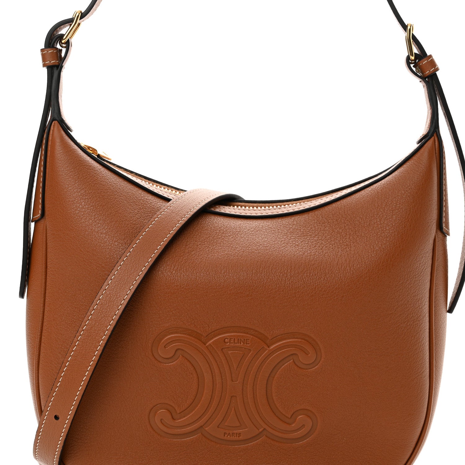 Celine Supple Calfskin Small Triomphe Heloise Shoulder Bag Tan 9 of 11
