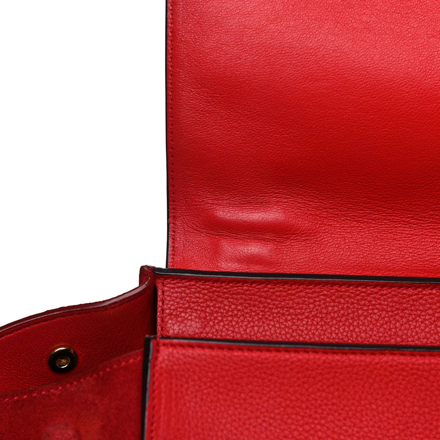 Drummed Calfskin Suede Medium Trapeze Coquelicot