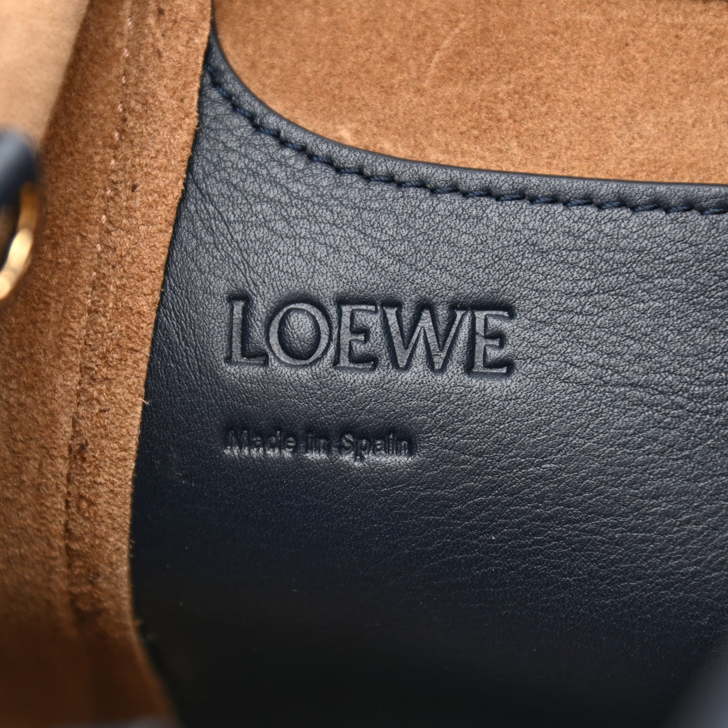 Loewe Calfskin Small Hammock Nugget Shoulder Bag Navy 6 of 9