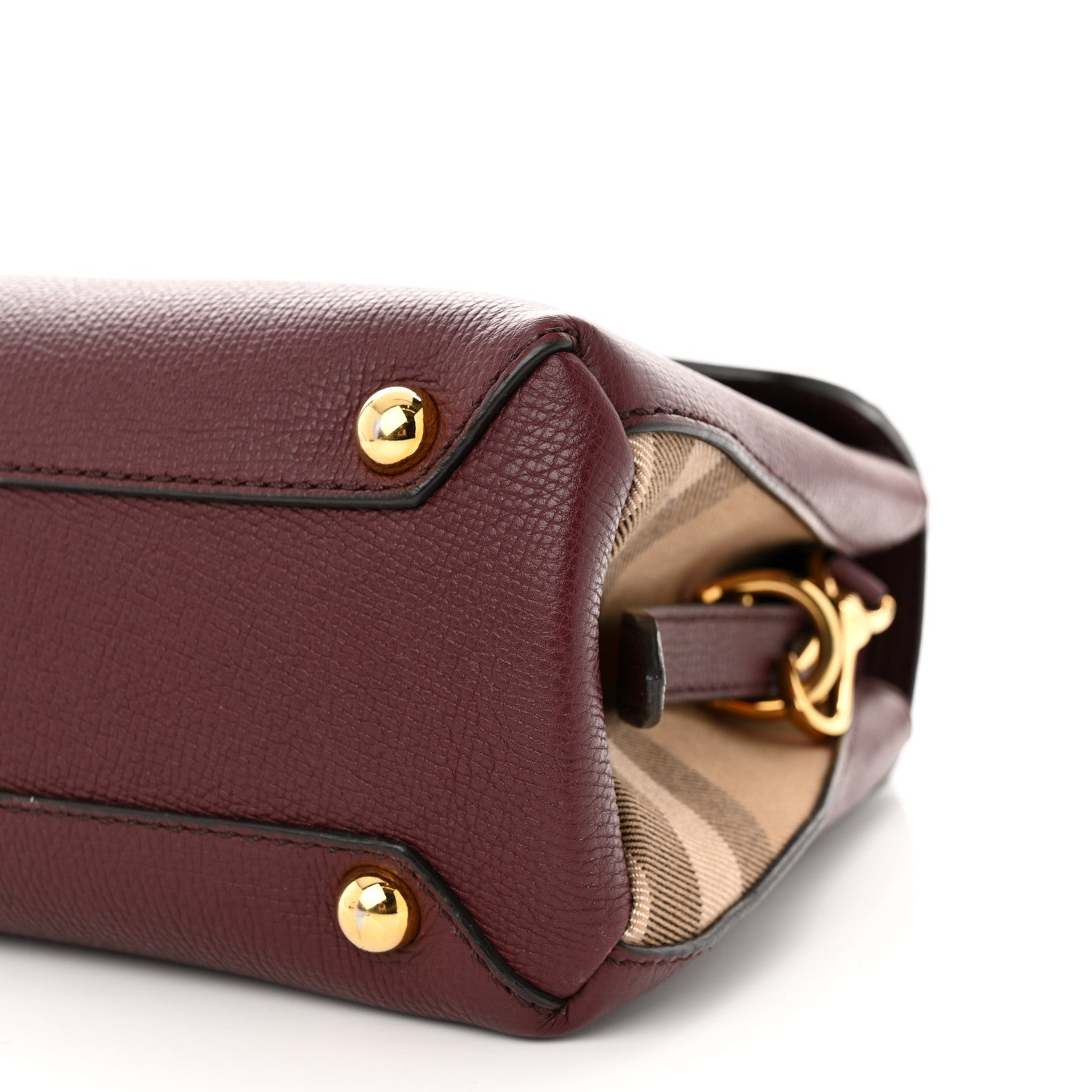 Burberry Derby Calfskin House Check Small Camberley Mahogany Red 9 of 12