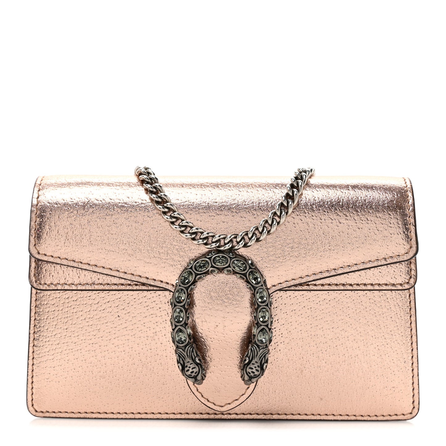 Metallic Calfskin Super Mini Dionysus Shoulder Bag Rose Gold