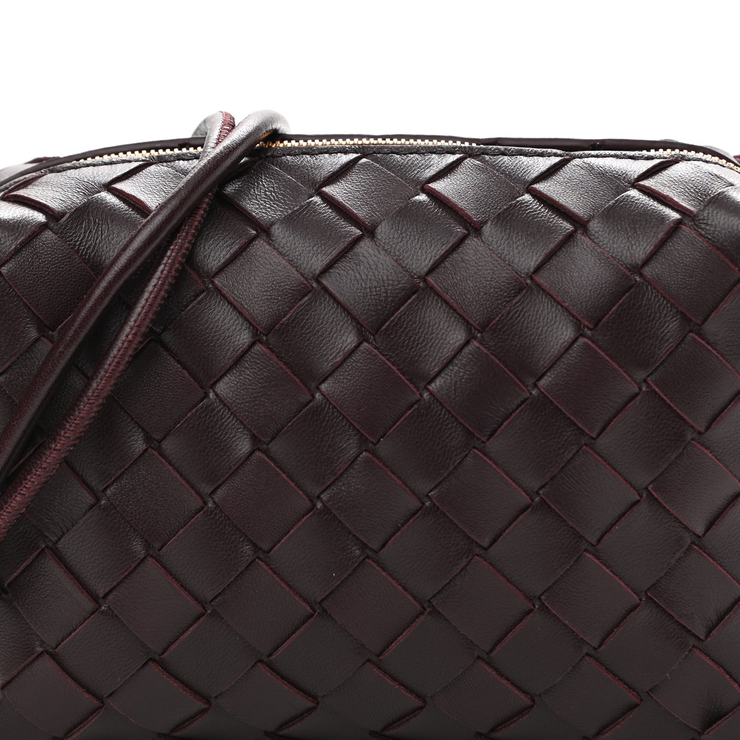 Nappa Intrecciato Mini Loop Camera Bag Grape