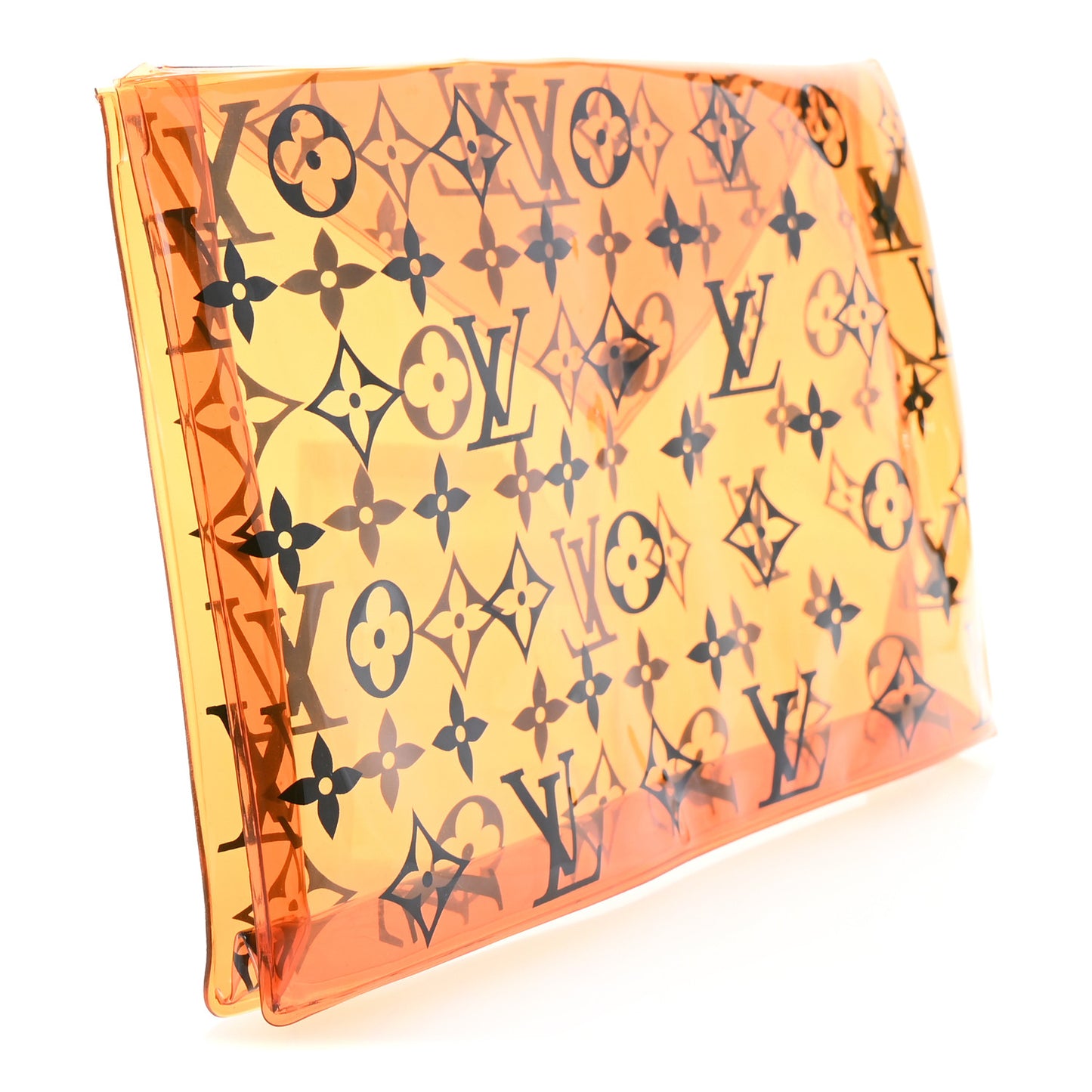 PVC Monogram Printed Envelope Pouch Orange