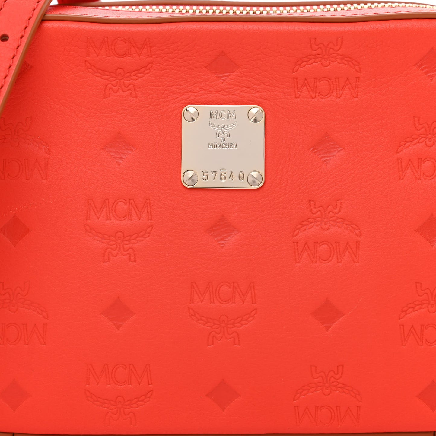 Calfskin Ottomar Monogram Klara Crossbody Bag Hot Coral