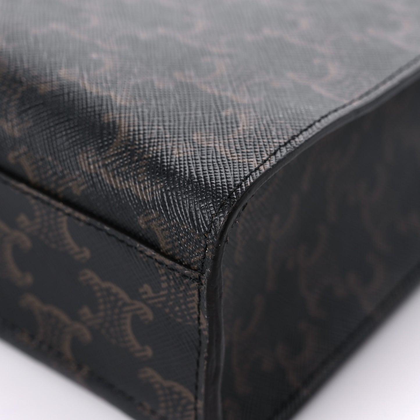 Triomphe Canvas Calfskin Paris Print Small Vertical Cabas Tan