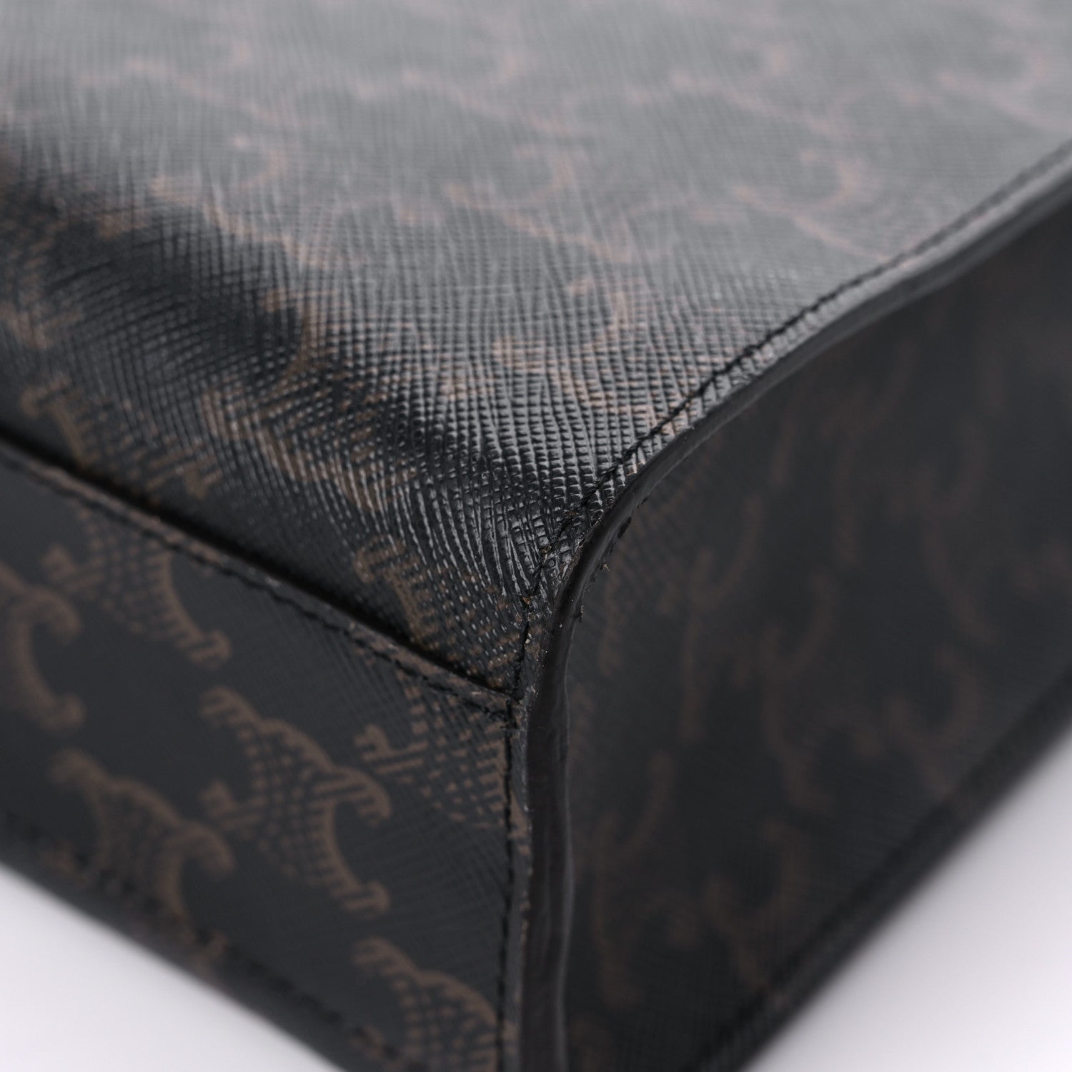 Celine Triomphe Canvas Calfskin Paris Print Small Vertical Cabas Tan 8 of 13