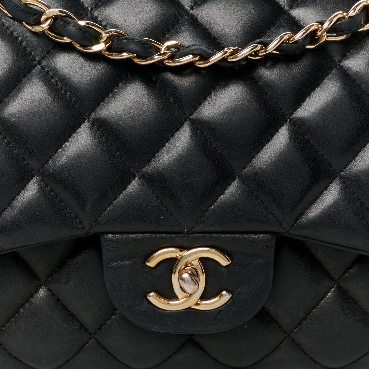 Chanel Lambskin Quilted Jumbo Double Flap Black 9 of 15