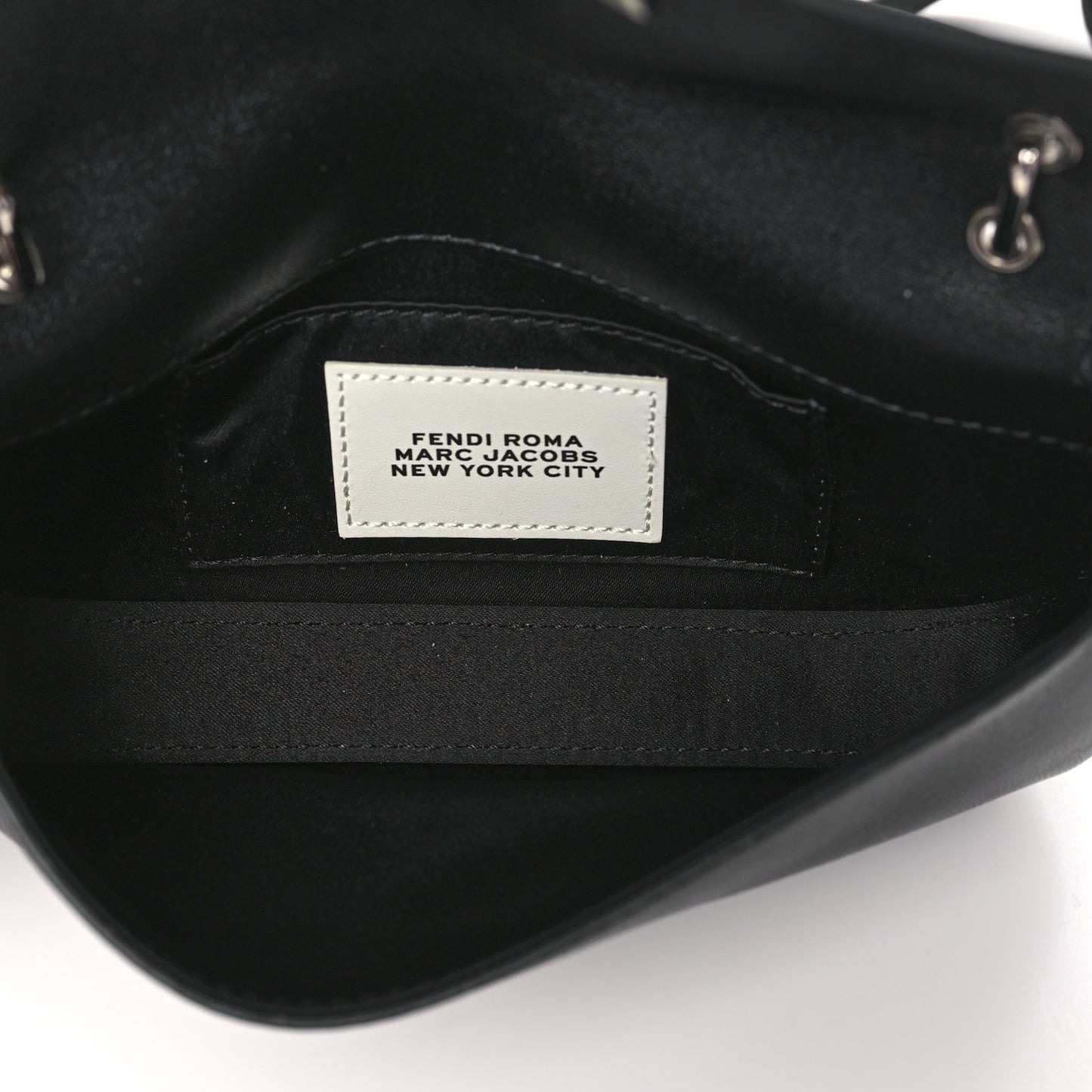 X MARC JACOBS Nappa Logo Phone Baguette Black