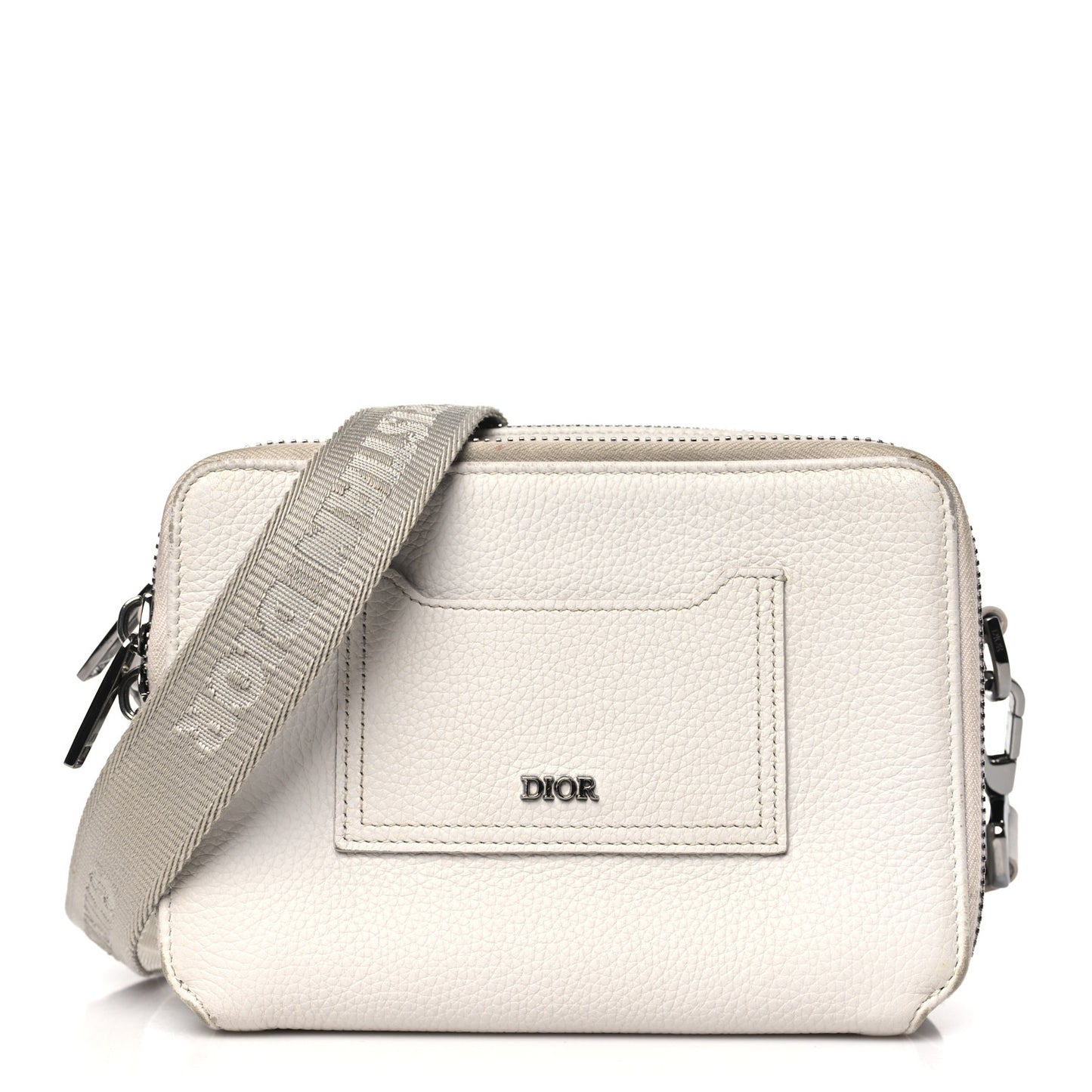 HOMME Grained Calfskin Playful Messenger Bag White